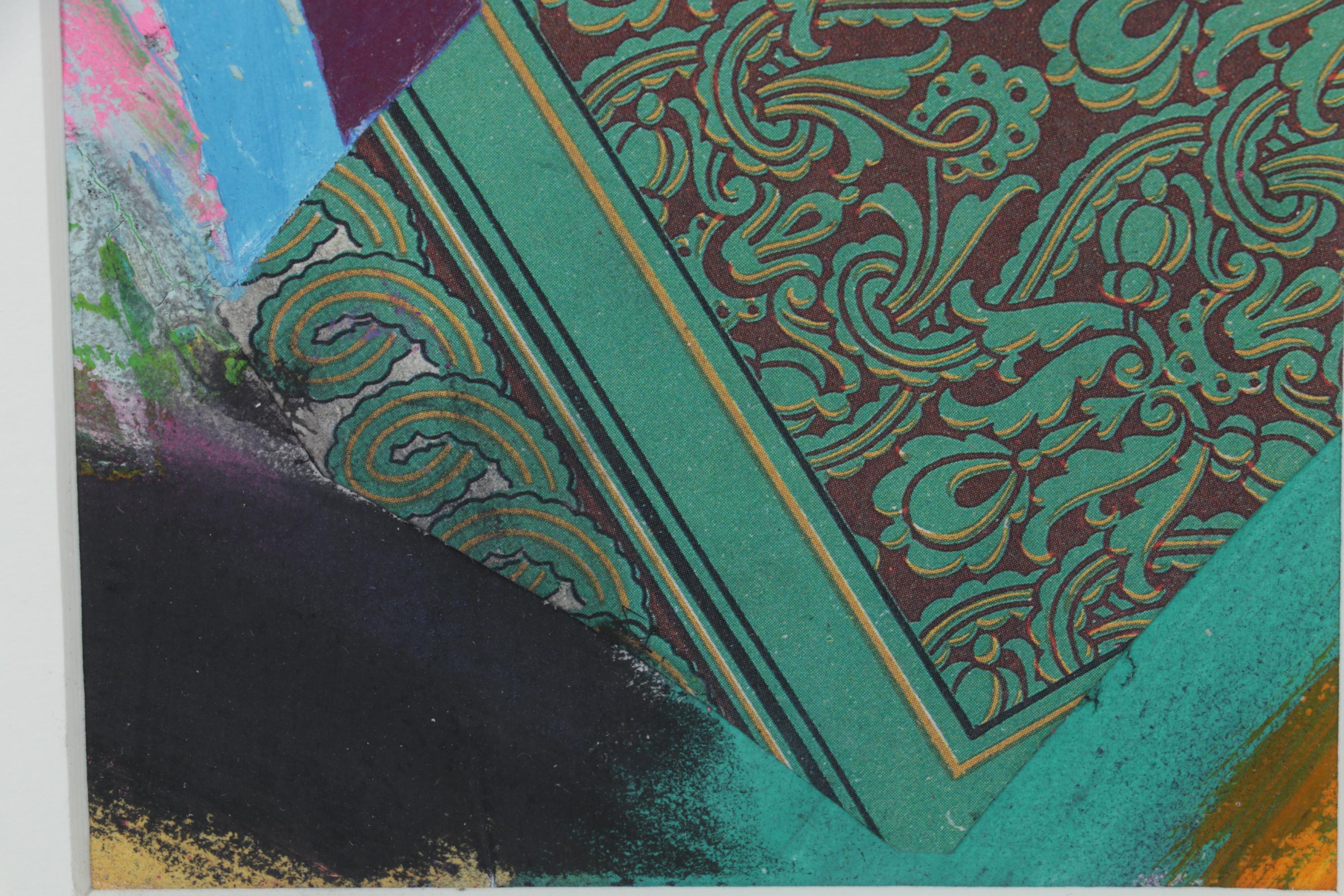 Abstract Mixed Media Painting "Flying Carpet," 1992