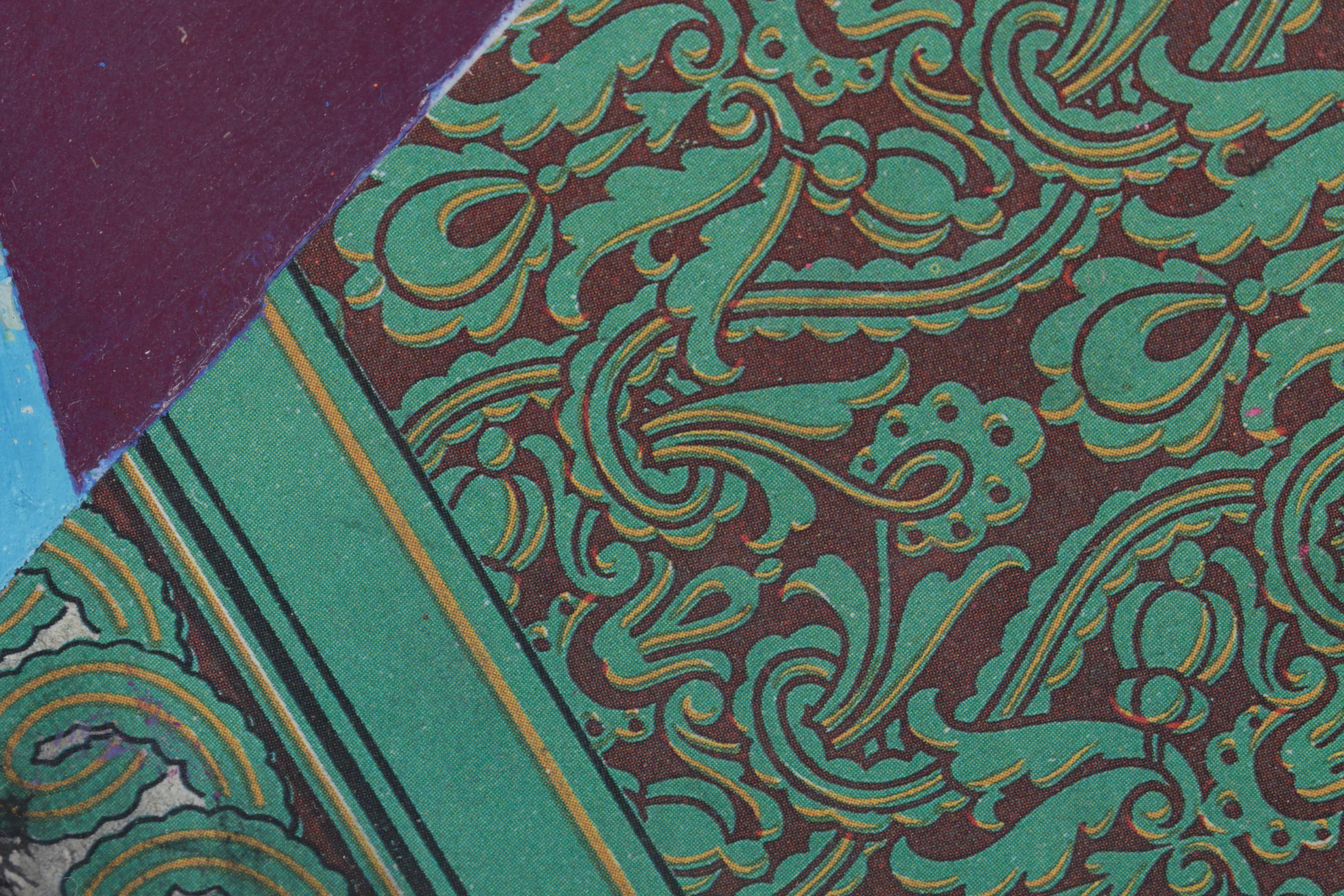 Abstract Mixed Media Painting "Flying Carpet," 1992