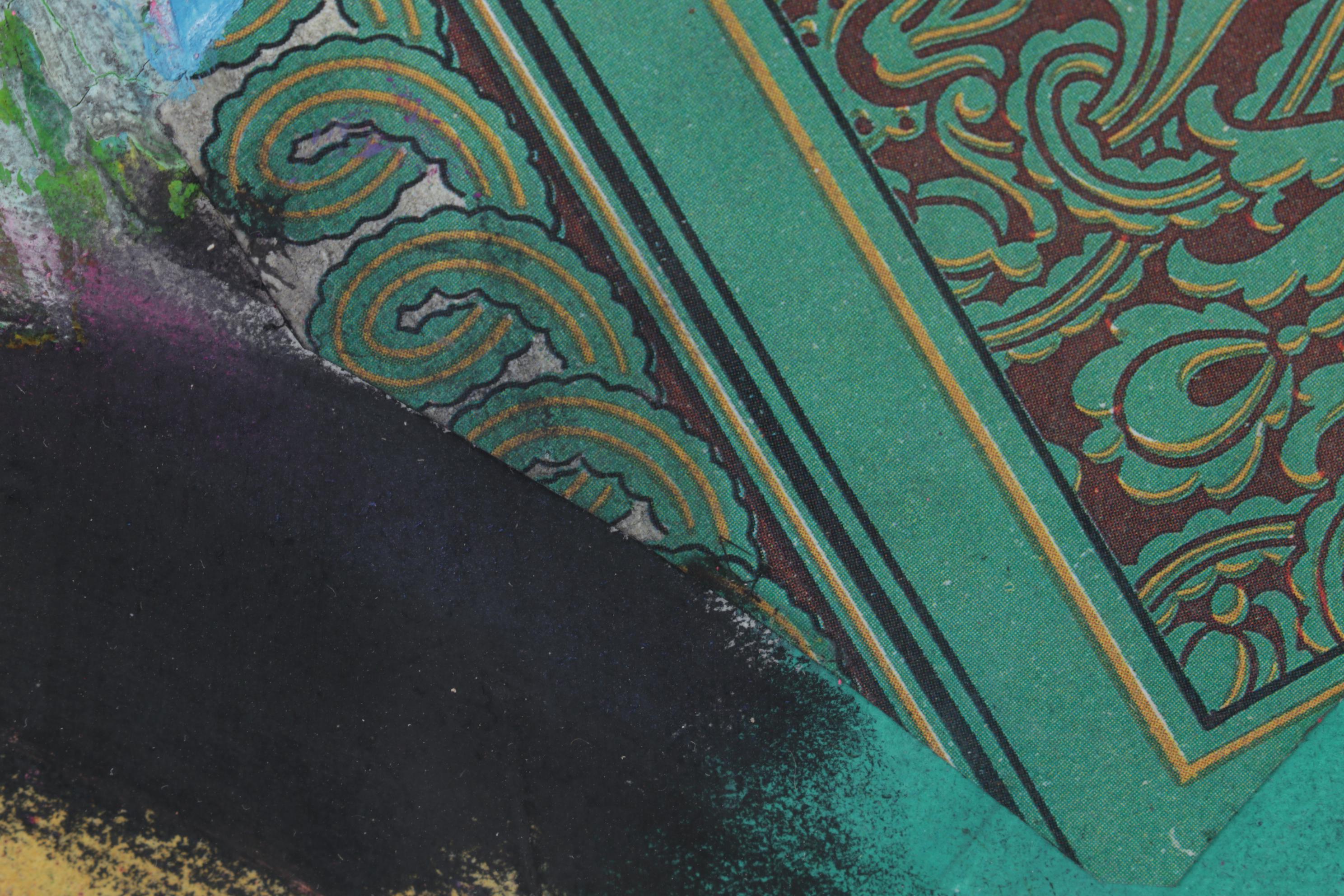 Abstract Mixed Media Painting "Flying Carpet," 1992