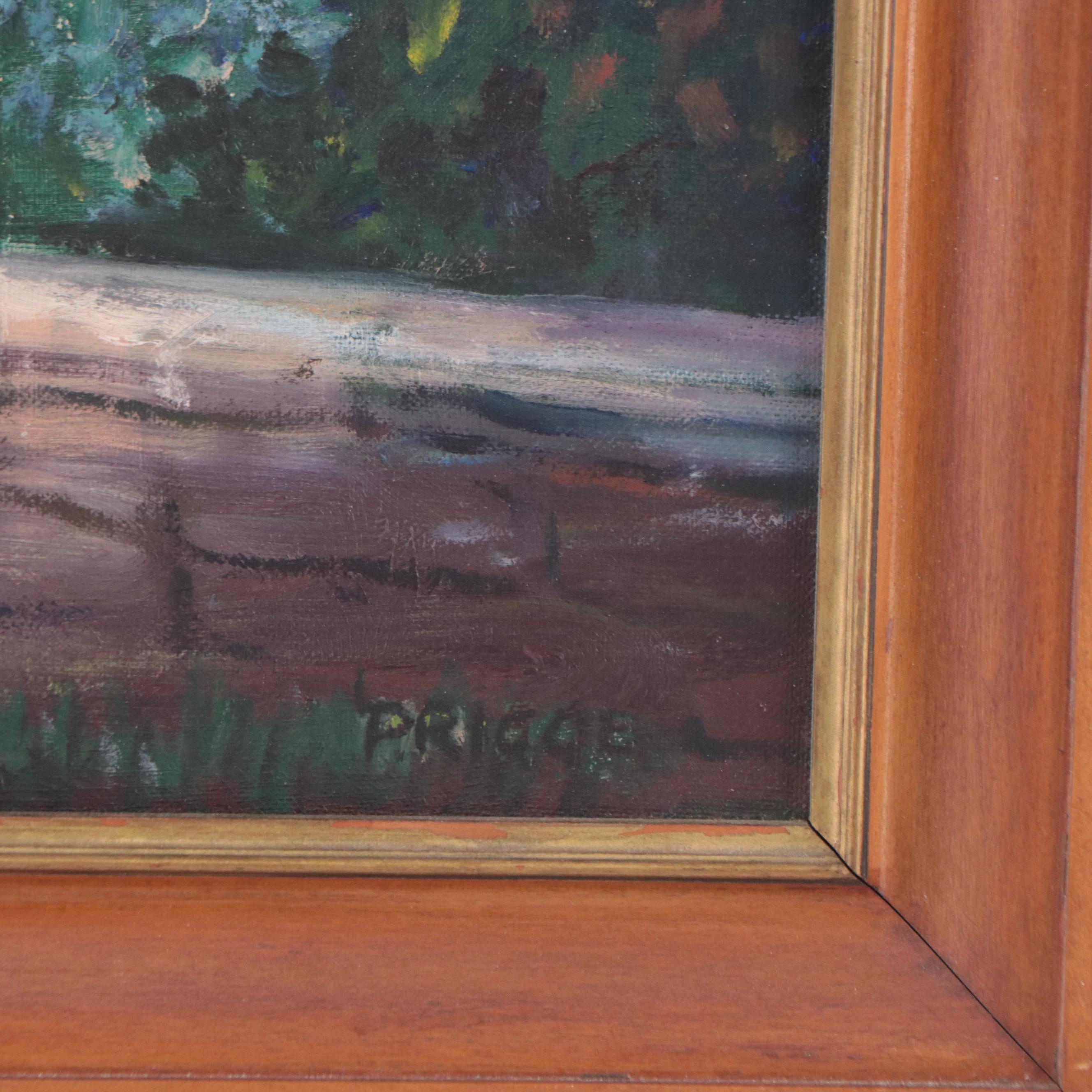 P. Rigge Landscape Oil Painting, Mid-20th Century