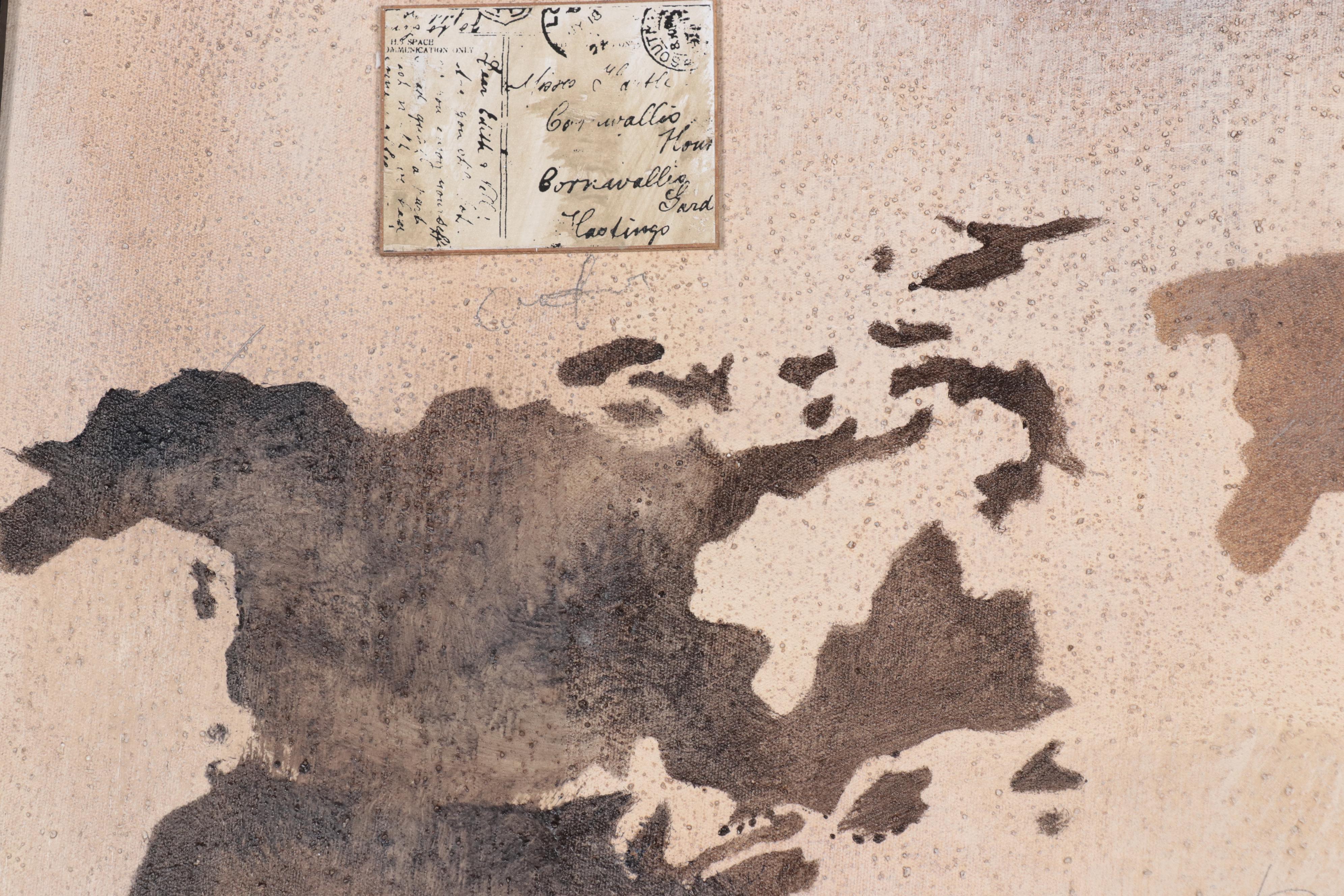 Manuela Jarry Mixed Media Painting World Map