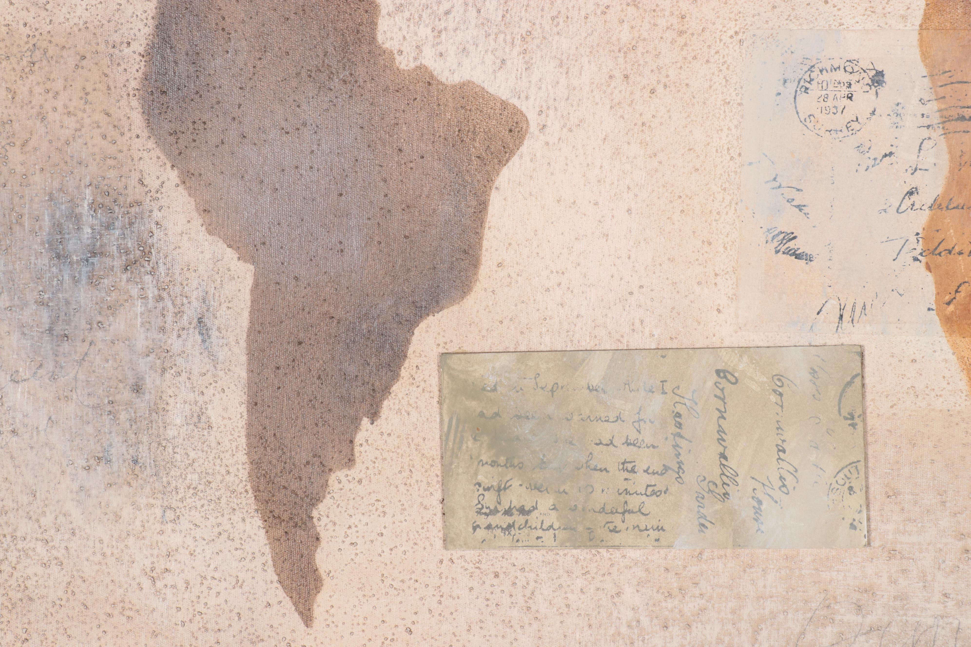 Manuela Jarry Mixed Media Painting World Map