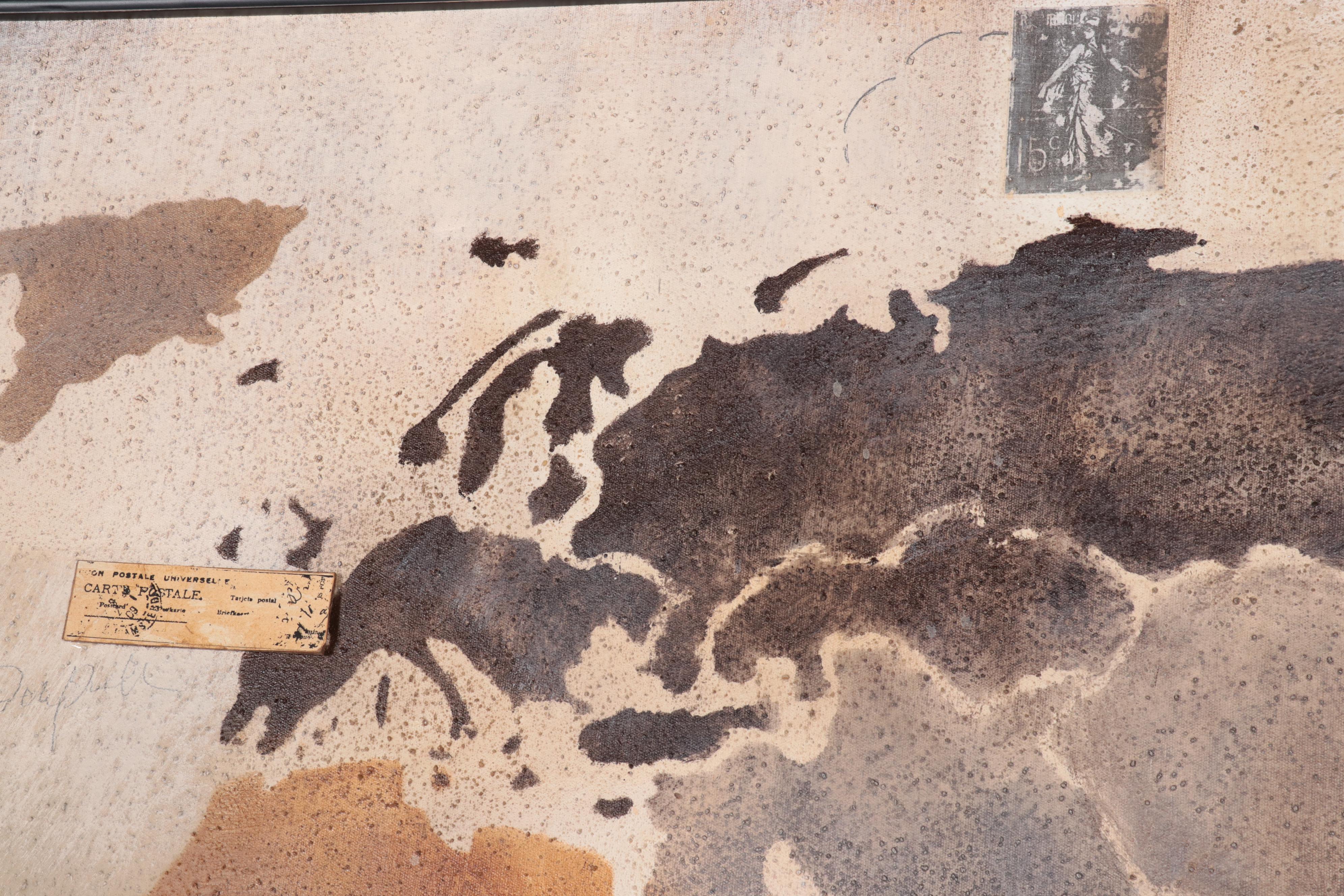 Manuela Jarry Mixed Media Painting World Map