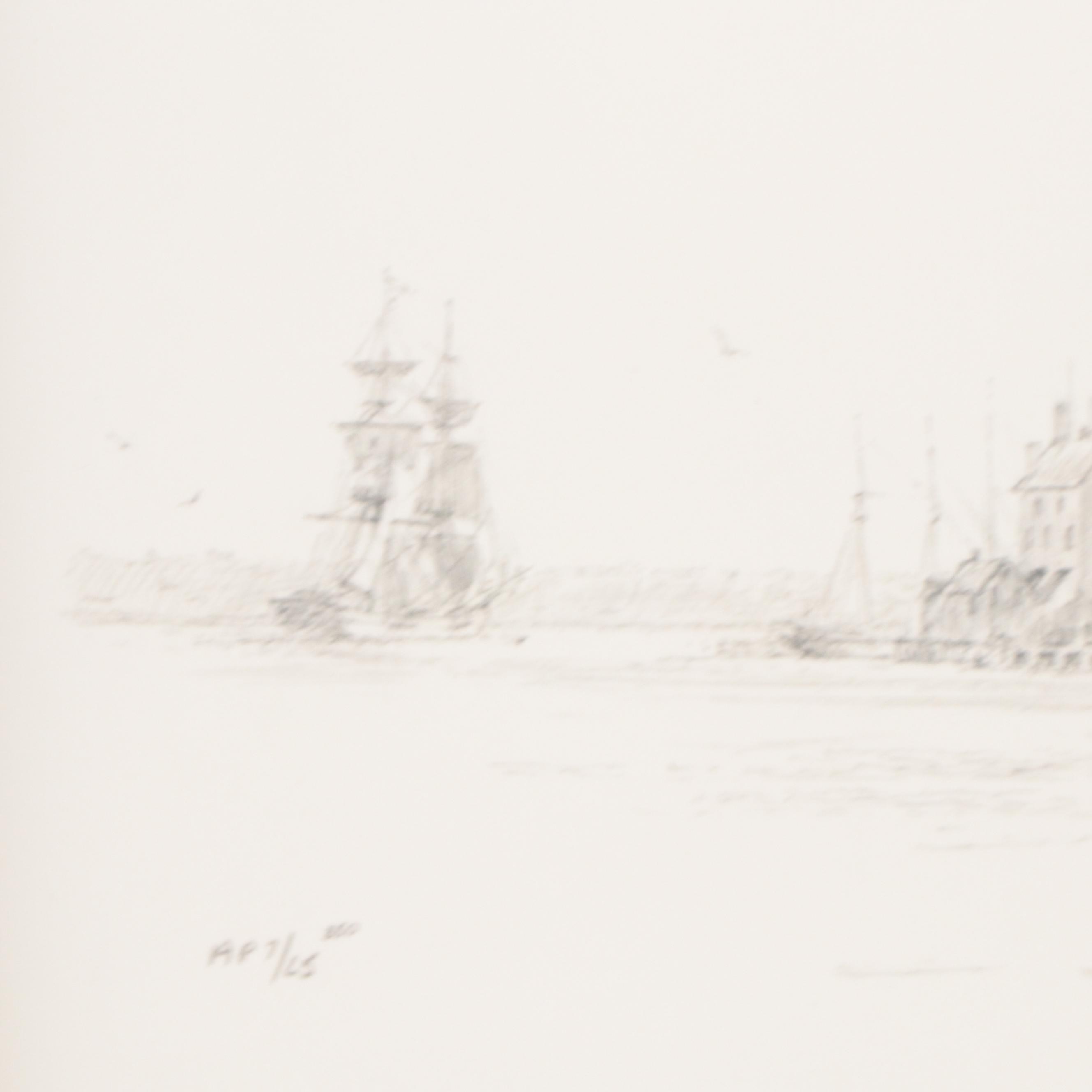 John Stobart Offset Lithograph "Portsmouth, c. 1860," Late 20th Century