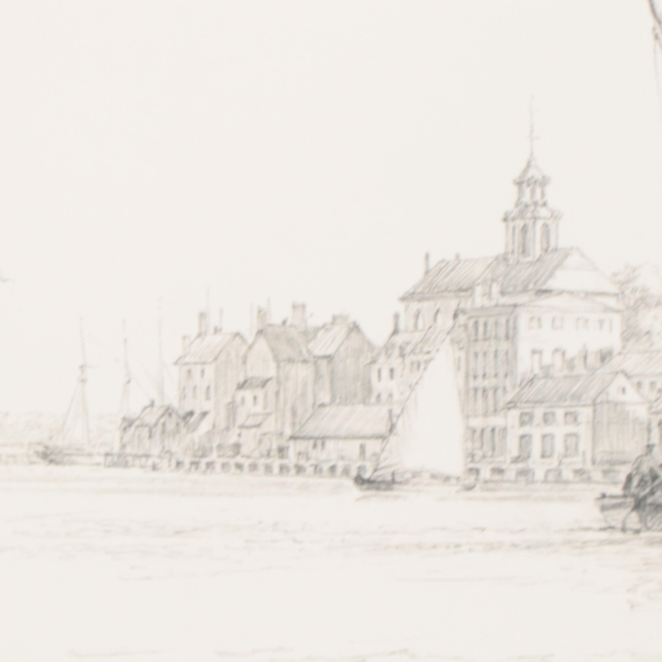John Stobart Offset Lithograph "Portsmouth, c. 1860," Late 20th Century