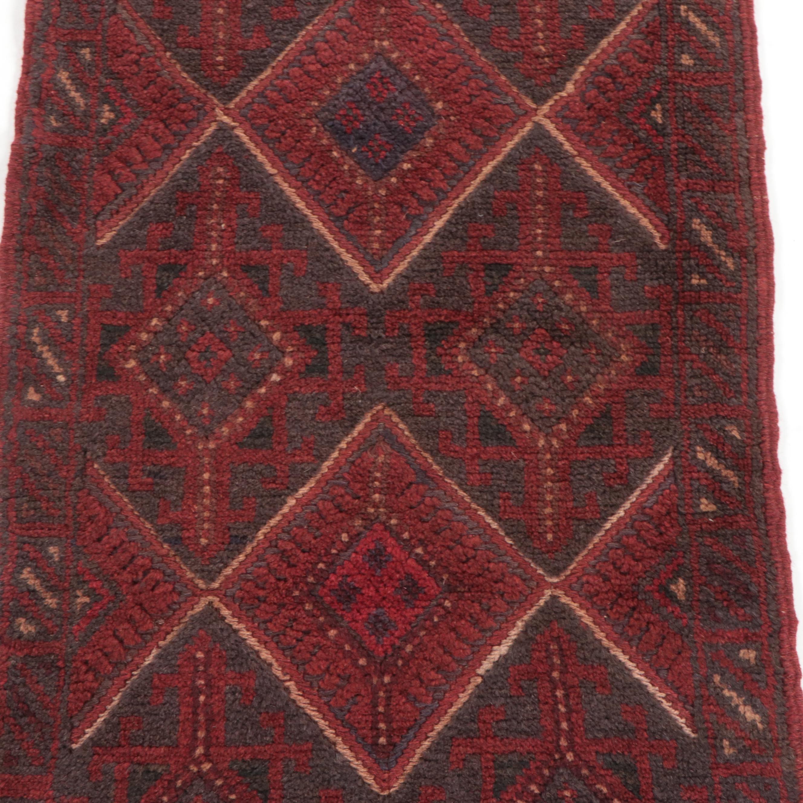 1'10 x 7'8 Handwoven Mixed-Technique Afghan Baluch Carpet Runner