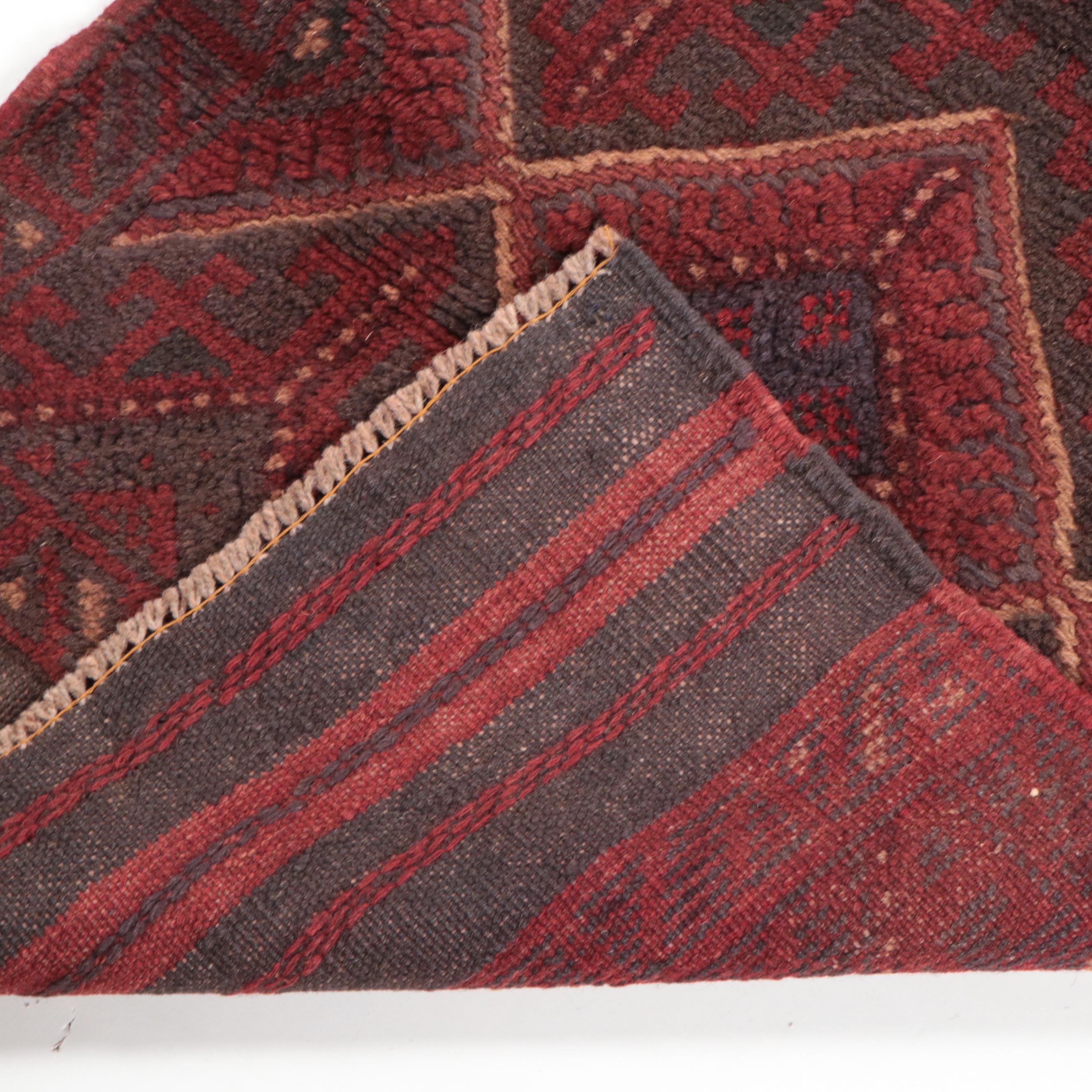 1'10 x 7'8 Handwoven Mixed-Technique Afghan Baluch Carpet Runner