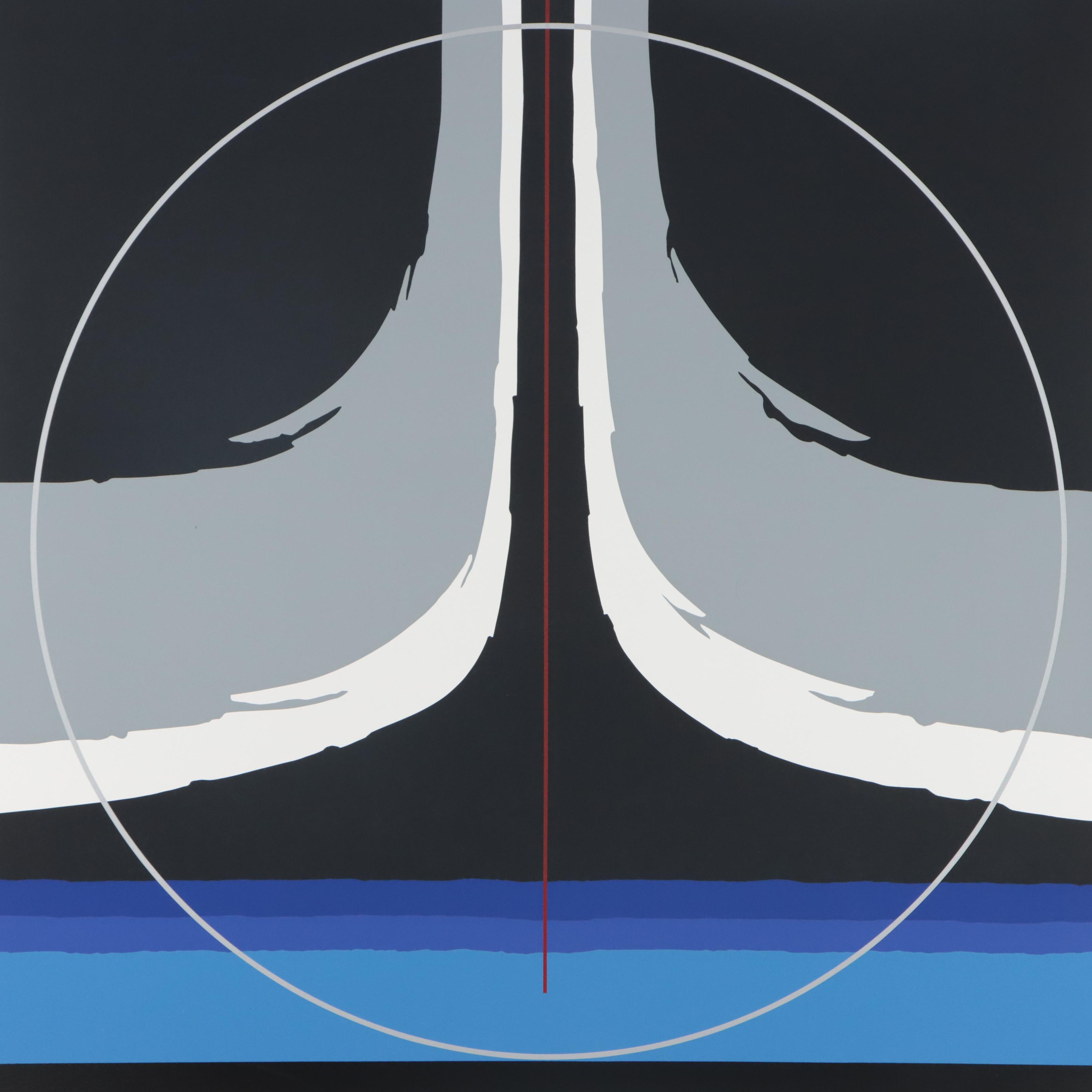 Thomas W. Benton Abstract Serigraph "Earthline Red," 1981