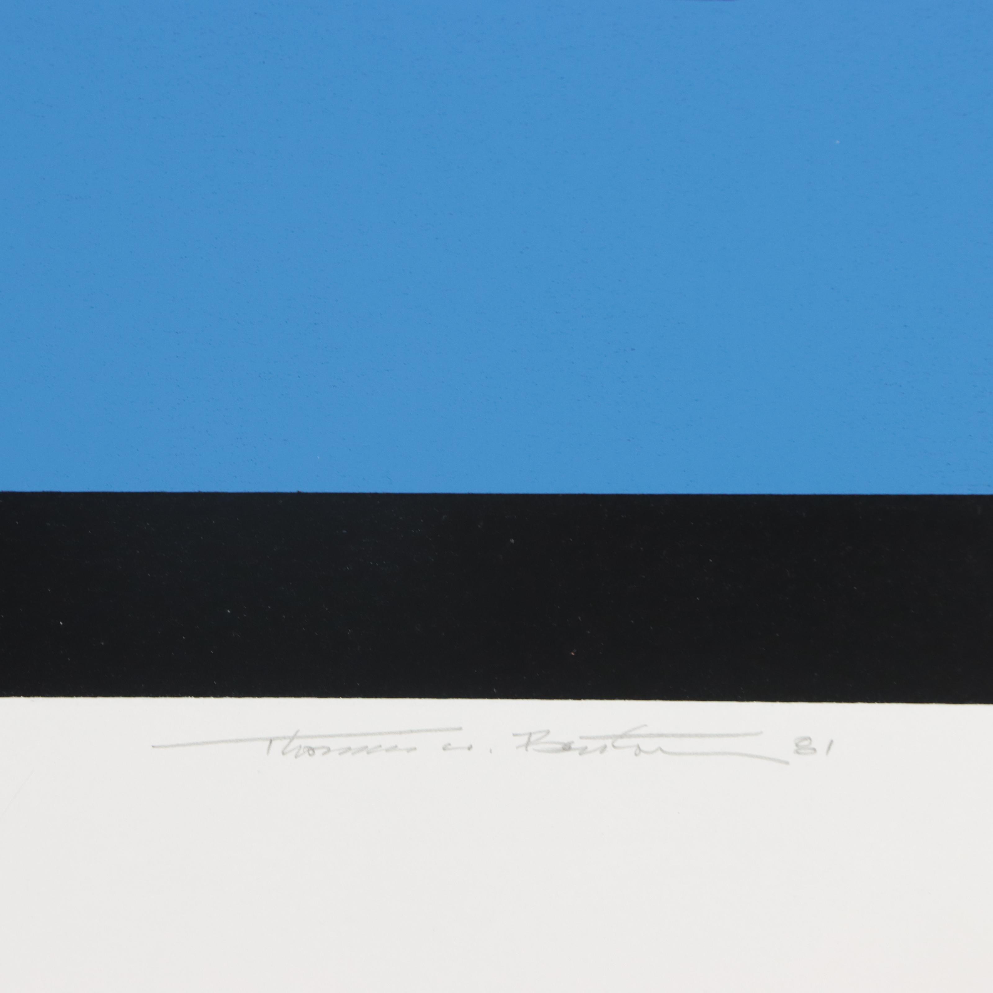 Thomas W. Benton Abstract Serigraph "Earthline Red," 1981