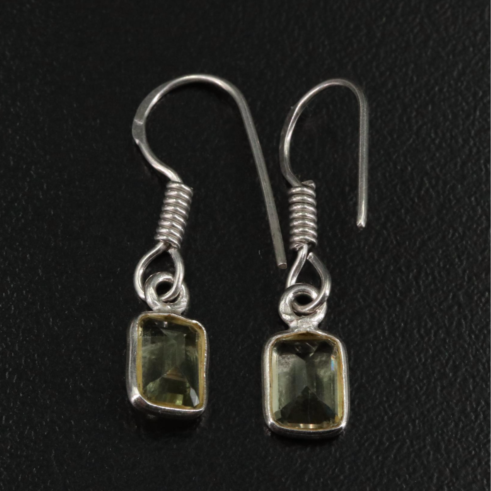Sterling Citrine Drop Earrings