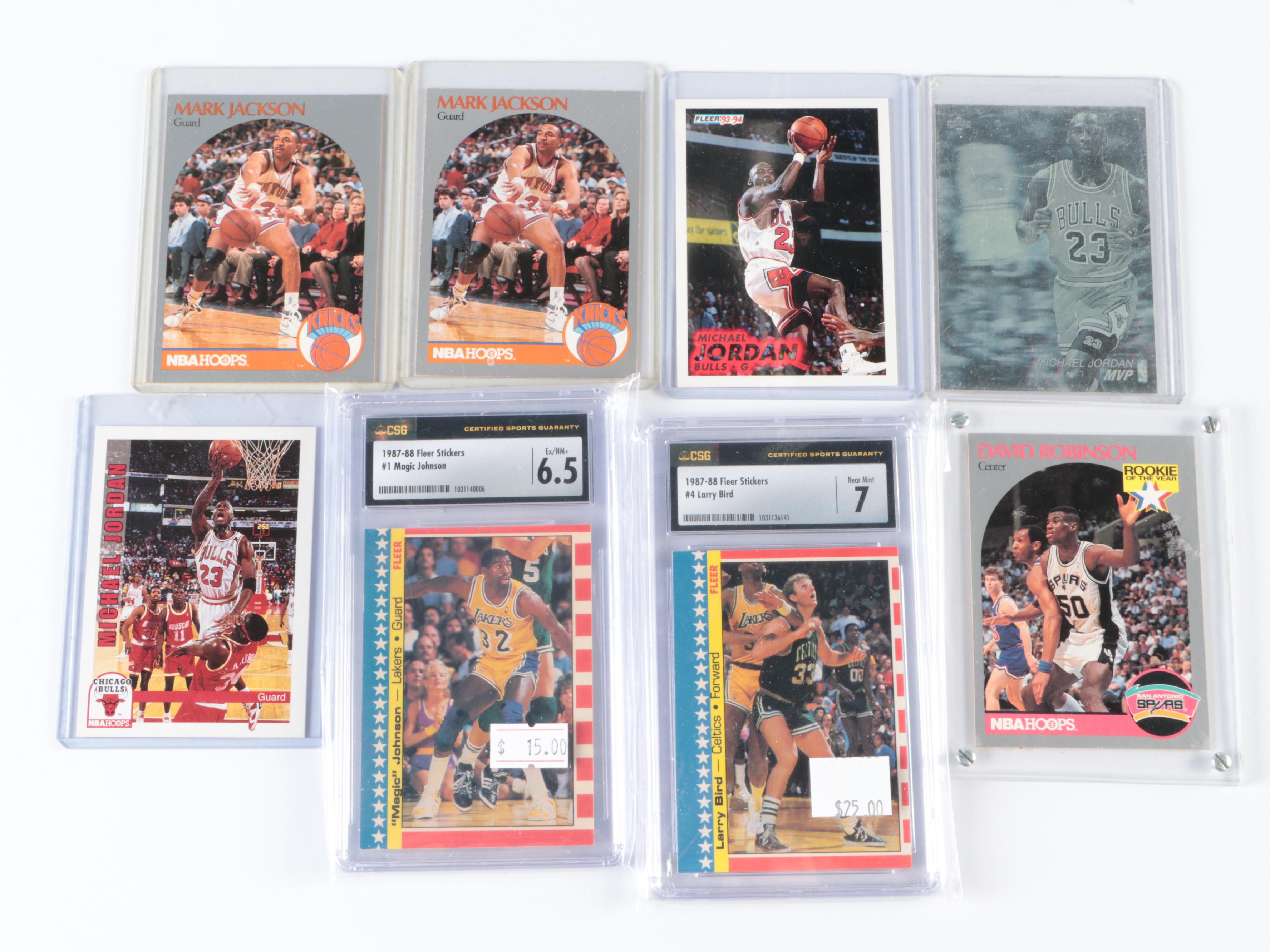 Larry Bird with Magic Johnson Graded Basketball Cards and More, 1970s–2020s