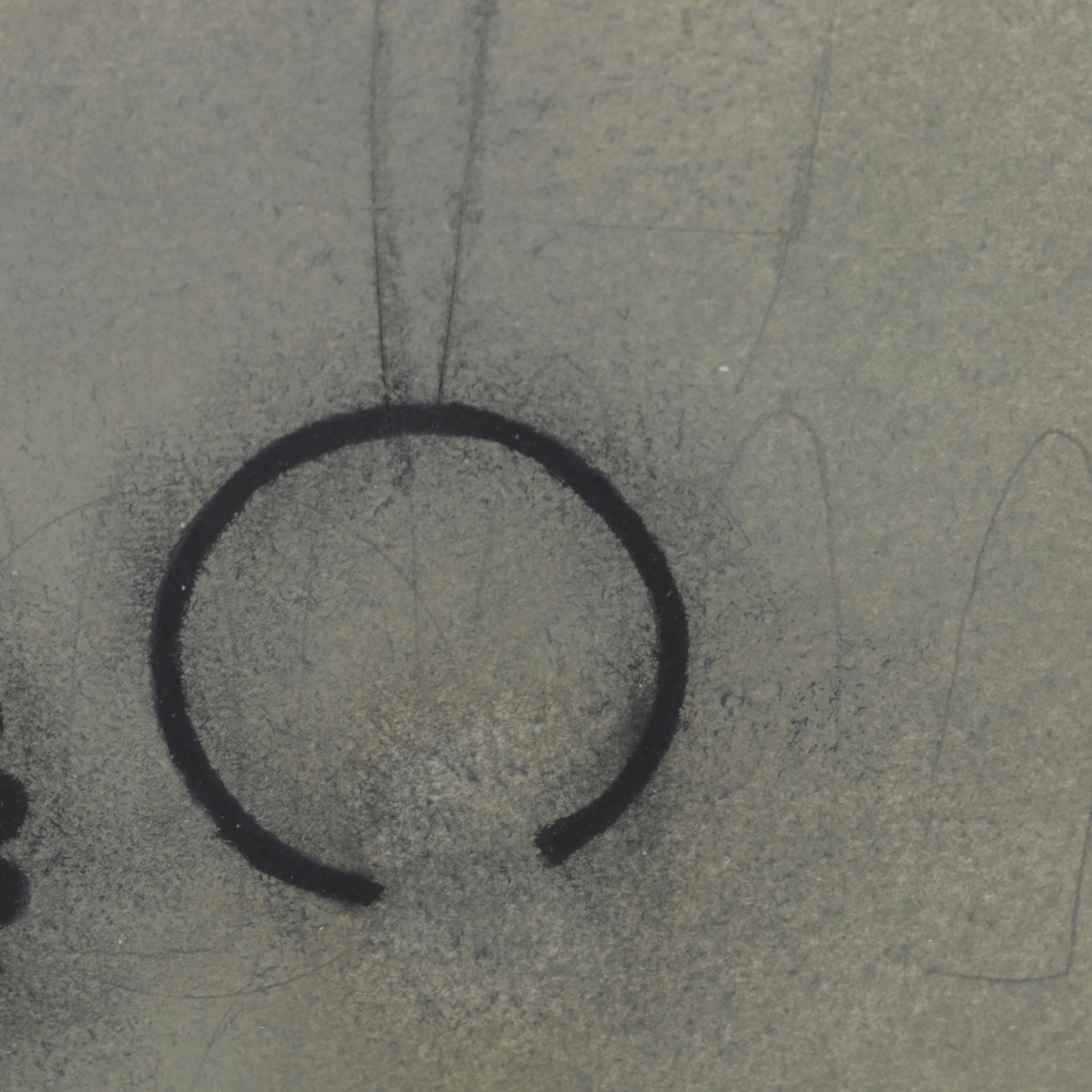 Greg Murr Pastel and Charcoal Drawing "Trouble Swings," 1999