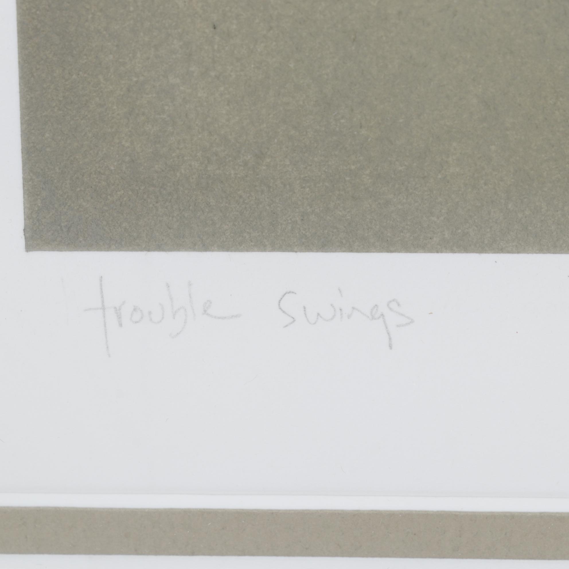 Greg Murr Pastel and Charcoal Drawing "Trouble Swings," 1999