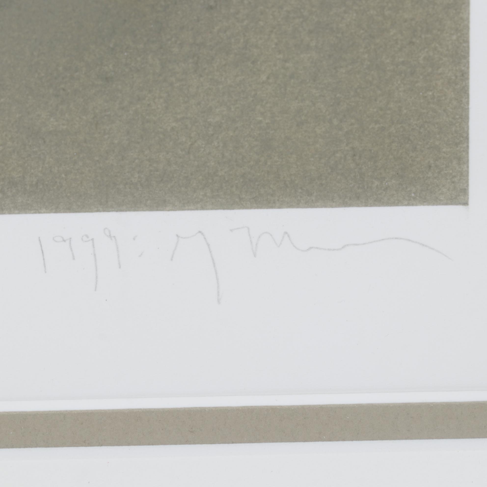 Greg Murr Pastel and Charcoal Drawing "Trouble Swings," 1999