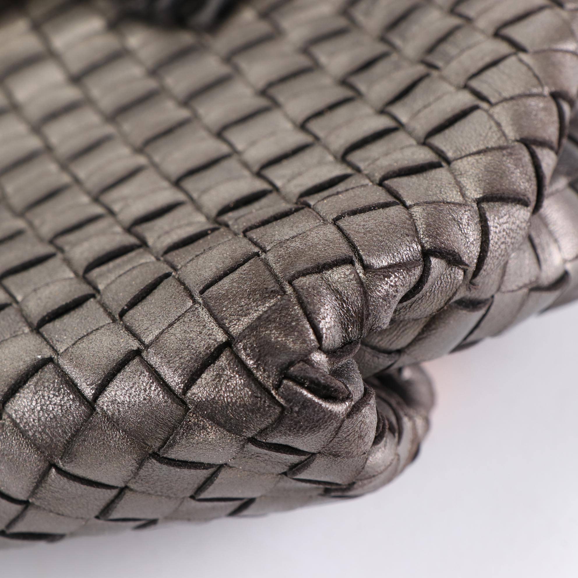Bottega Veneta Metallic Intrecciato Leather Handbag