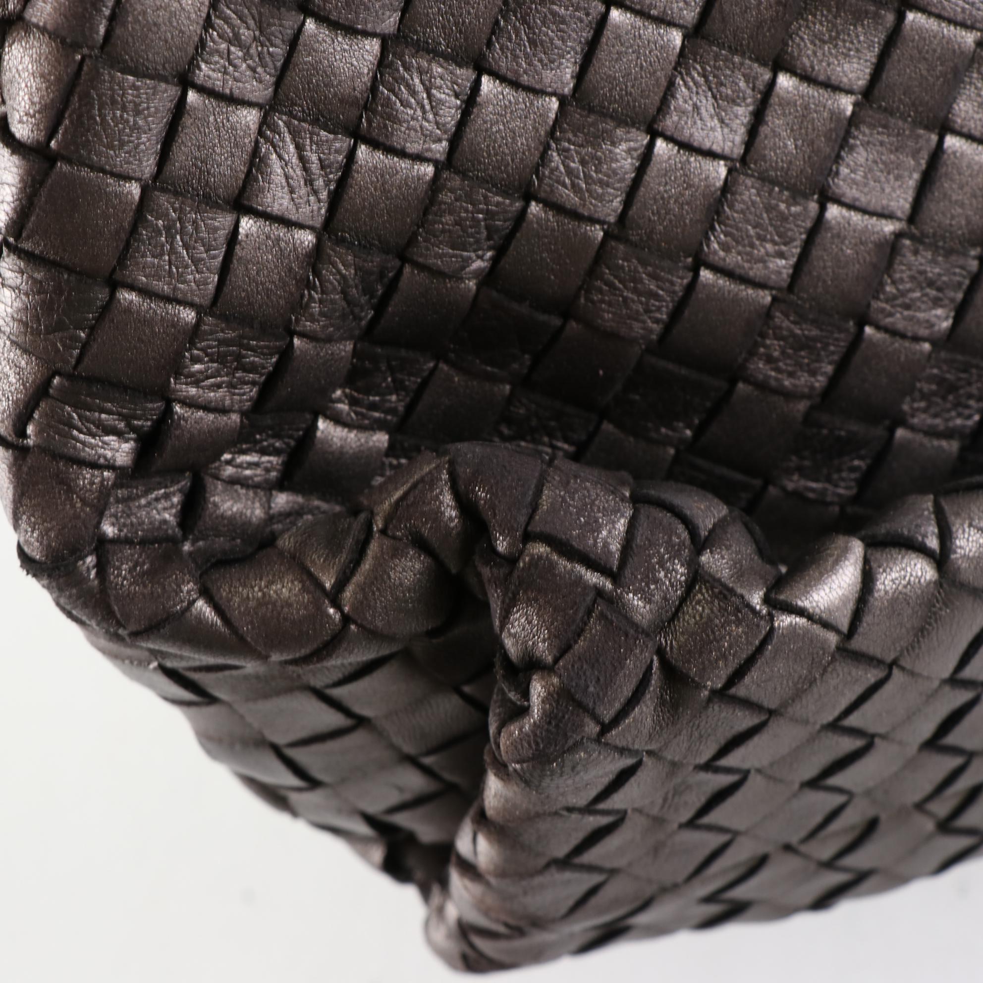 Bottega Veneta Metallic Intrecciato Leather Handbag