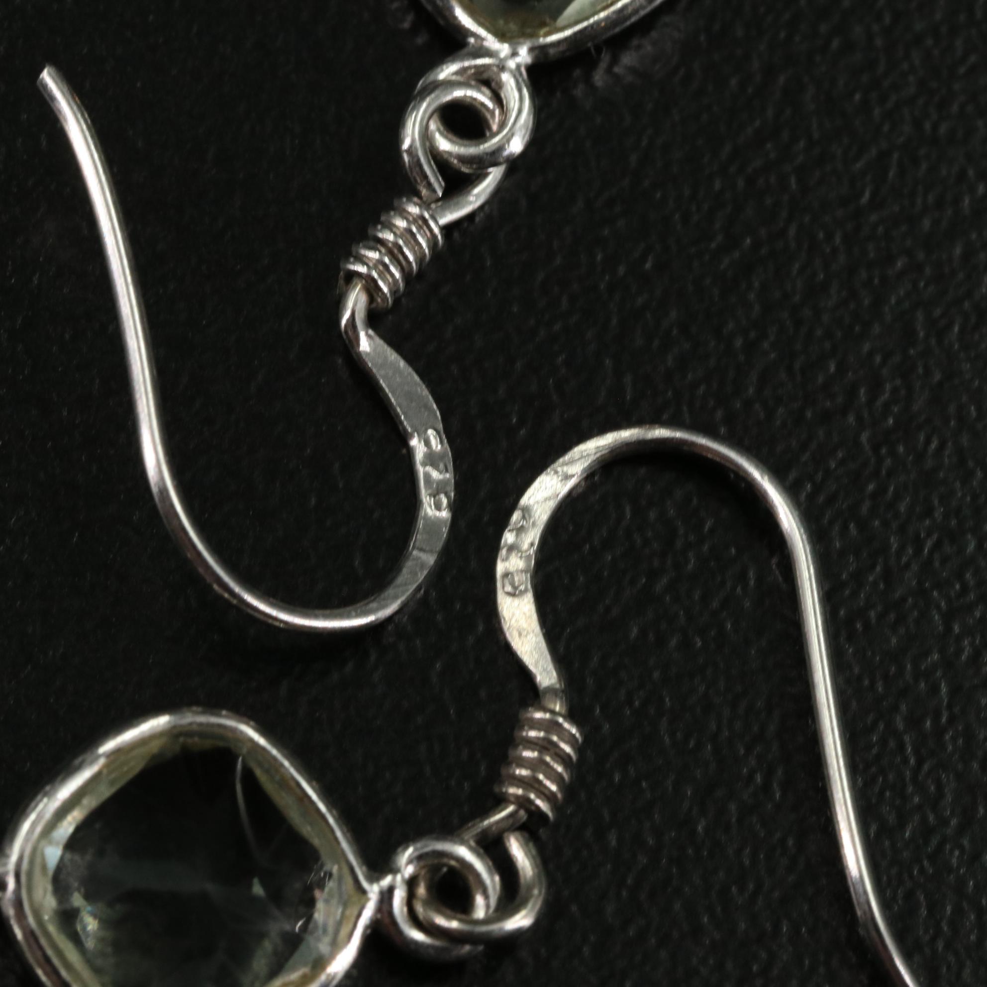 Sterling Peridot Dangle Earrings