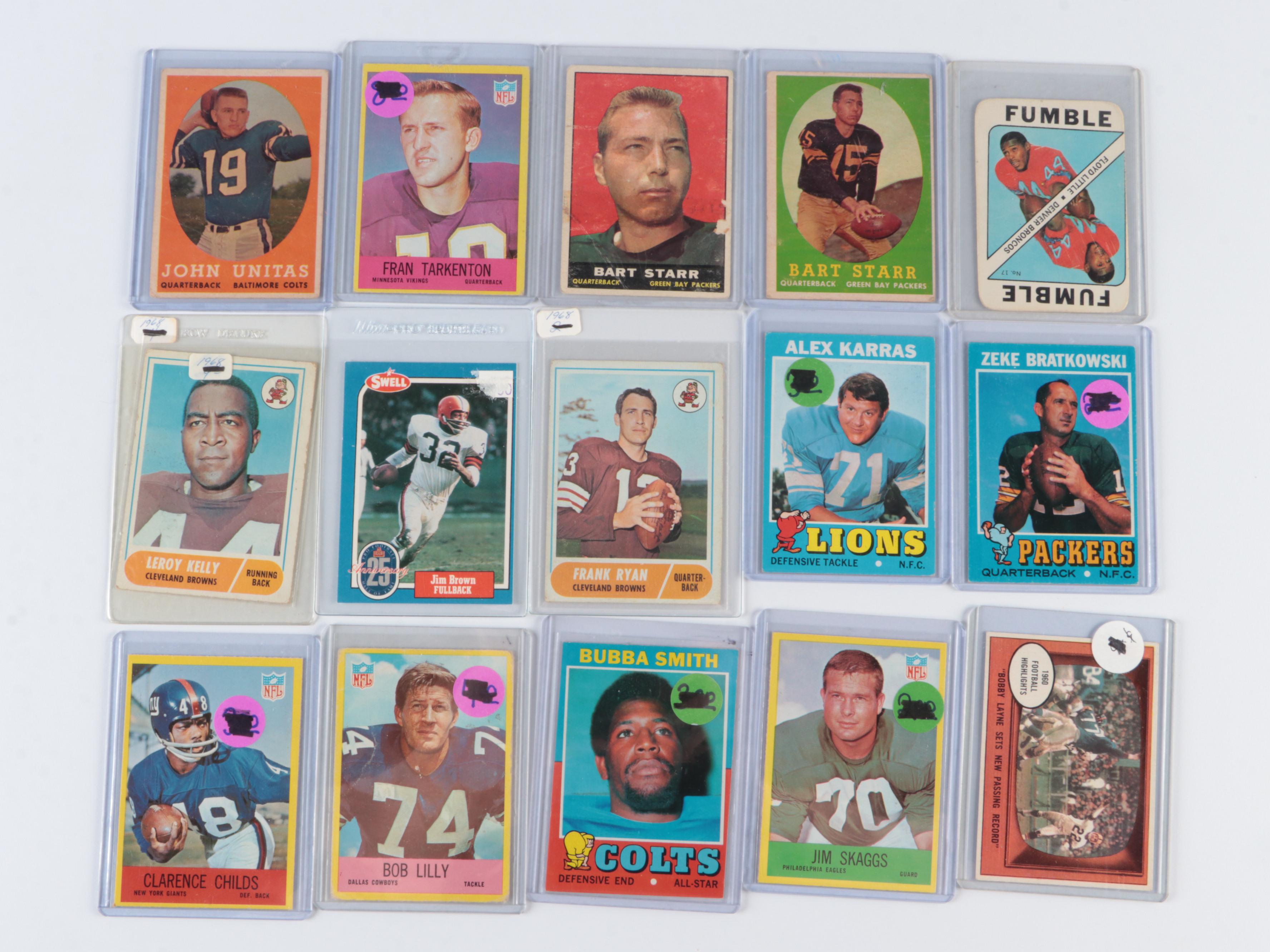Topps with More Football Cards, Johnny Unitas, Bart Starr and More, 1960s–1990s