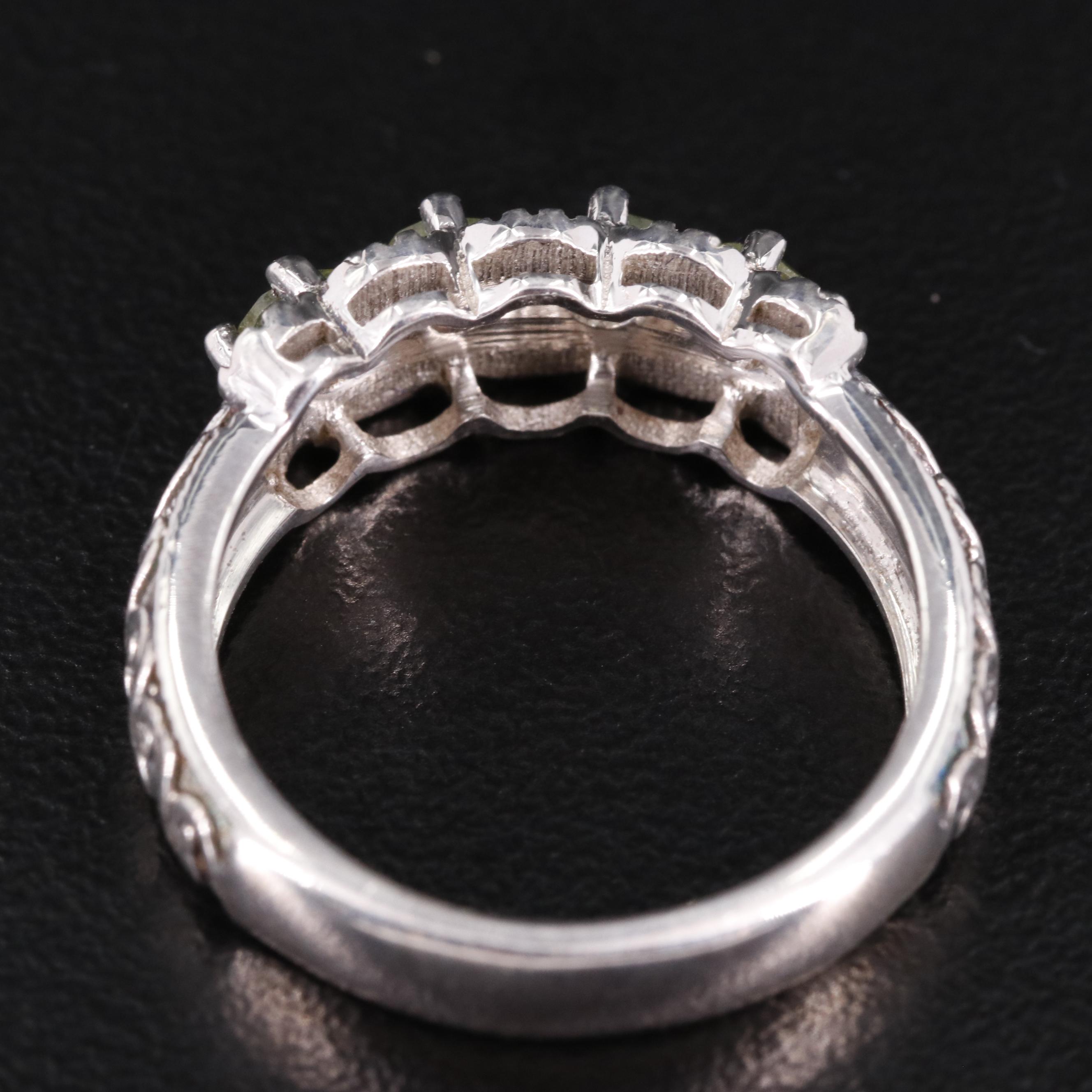 Sterling Peridot Four Stone Ring