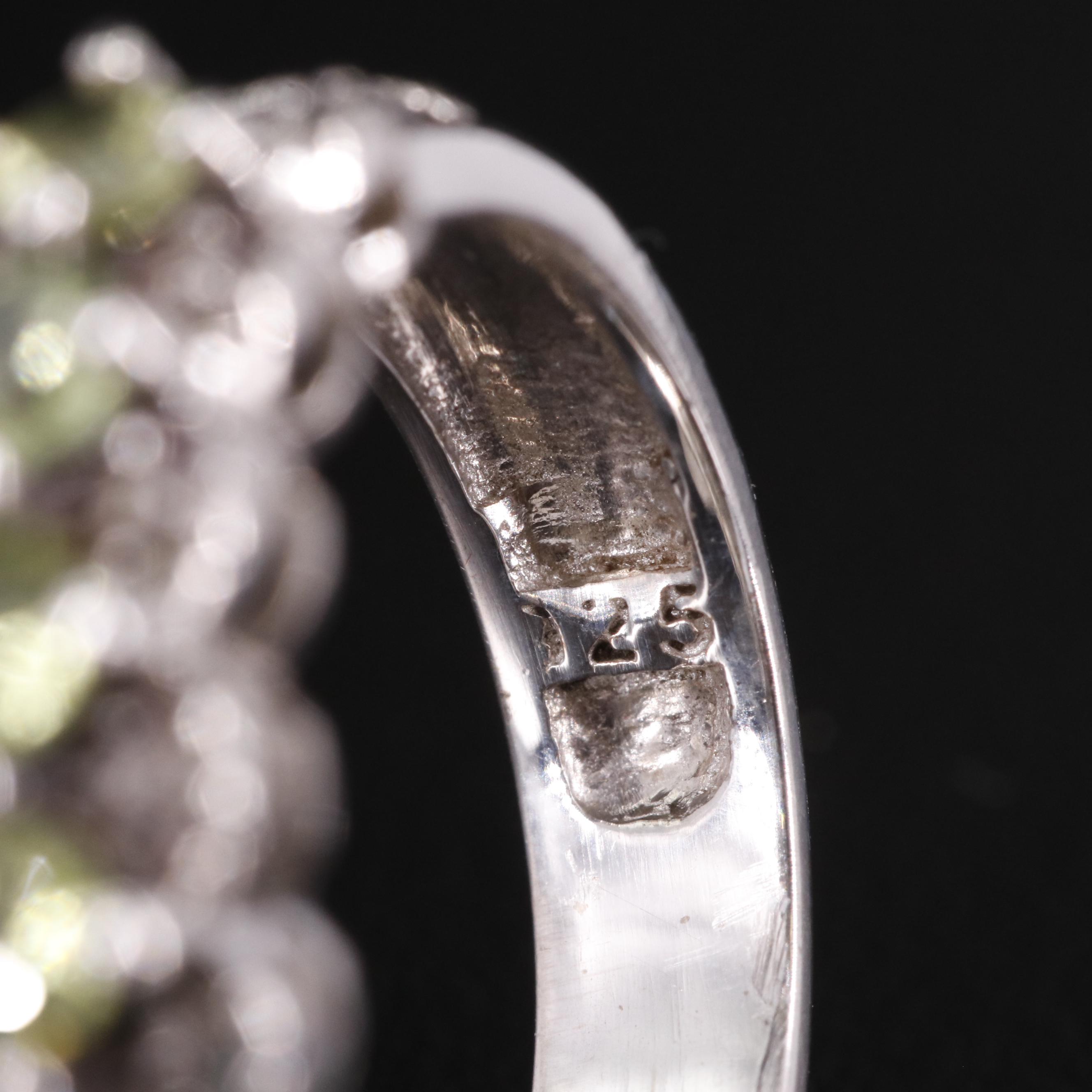 Sterling Peridot Four Stone Ring