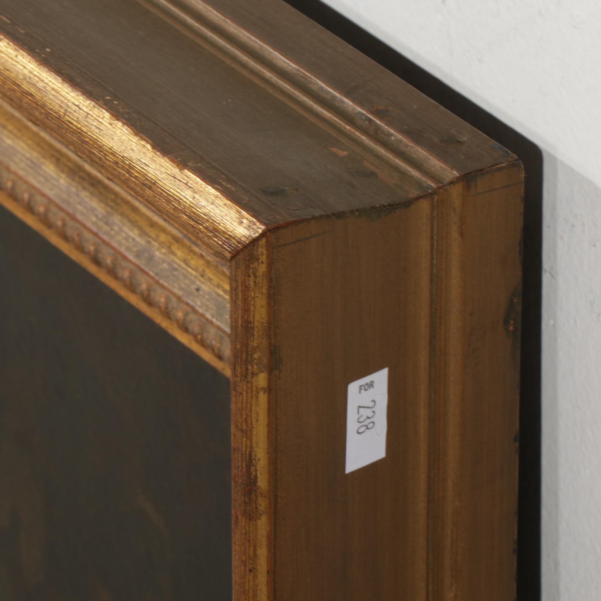 Portrait Oil Painting of Young Boy Holding Pigeon, Circa 1900