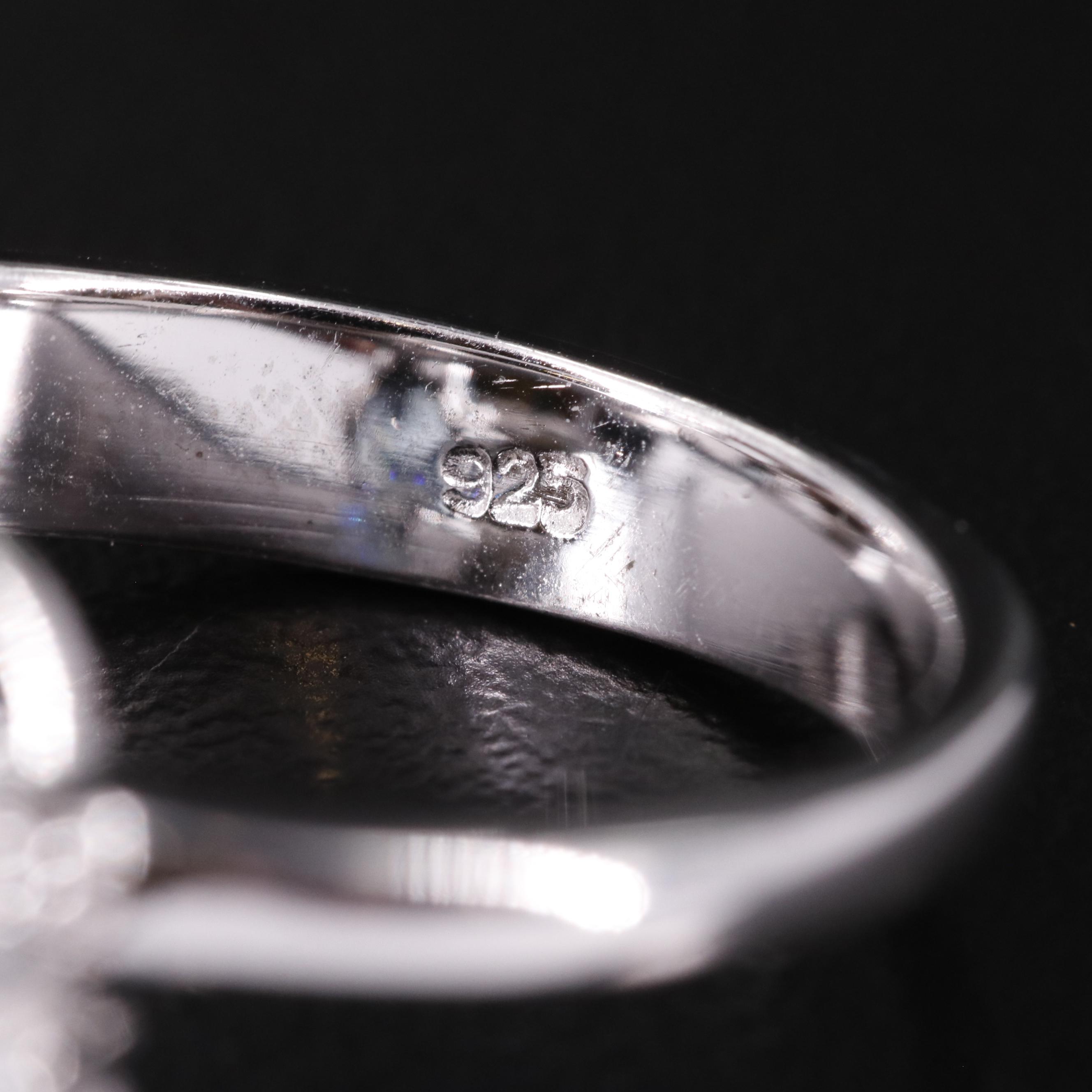 Sterling Blue Topaz and Diamond Ring