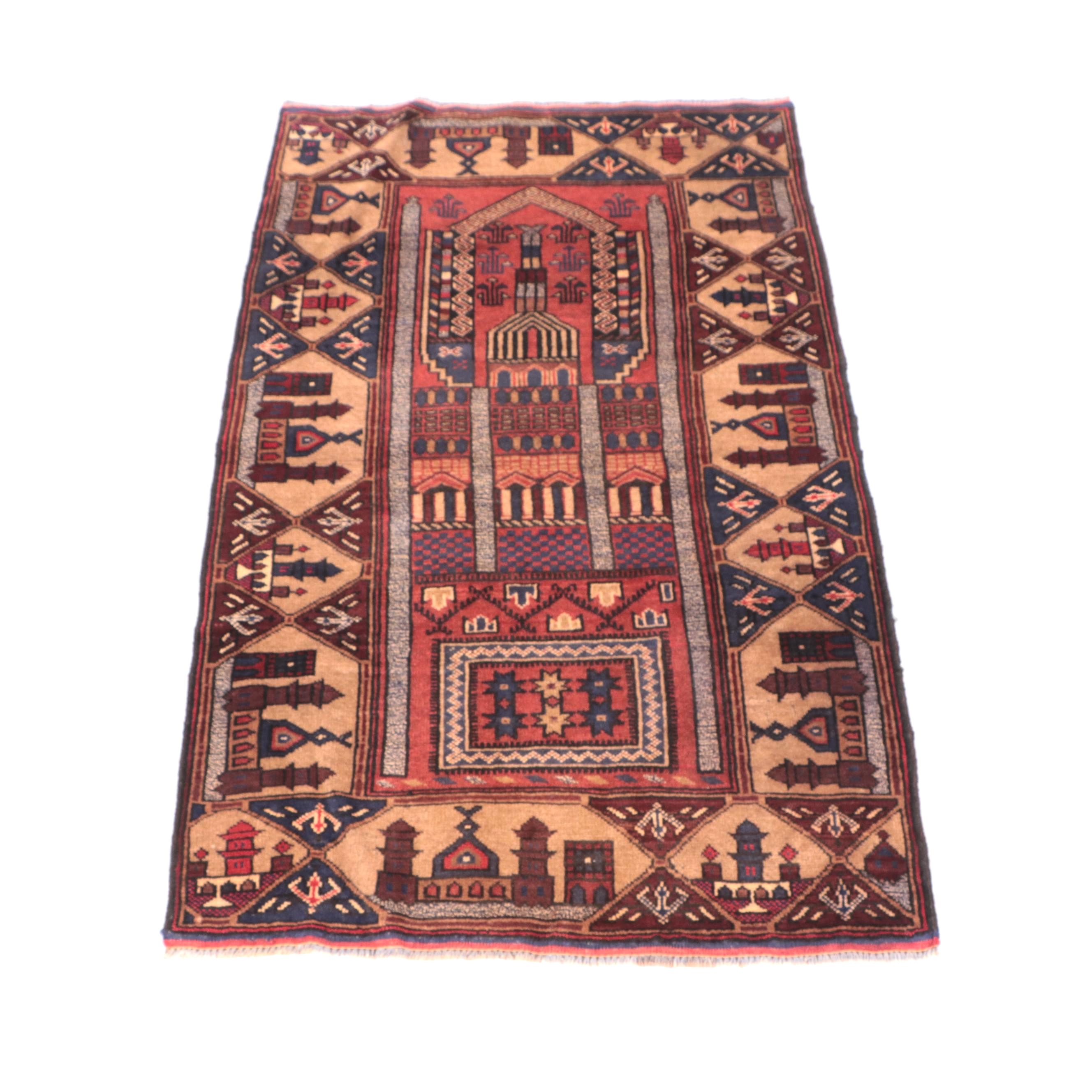 2'10 x 4'8 Hand-Knotted Afghan Teimani Accent Rug