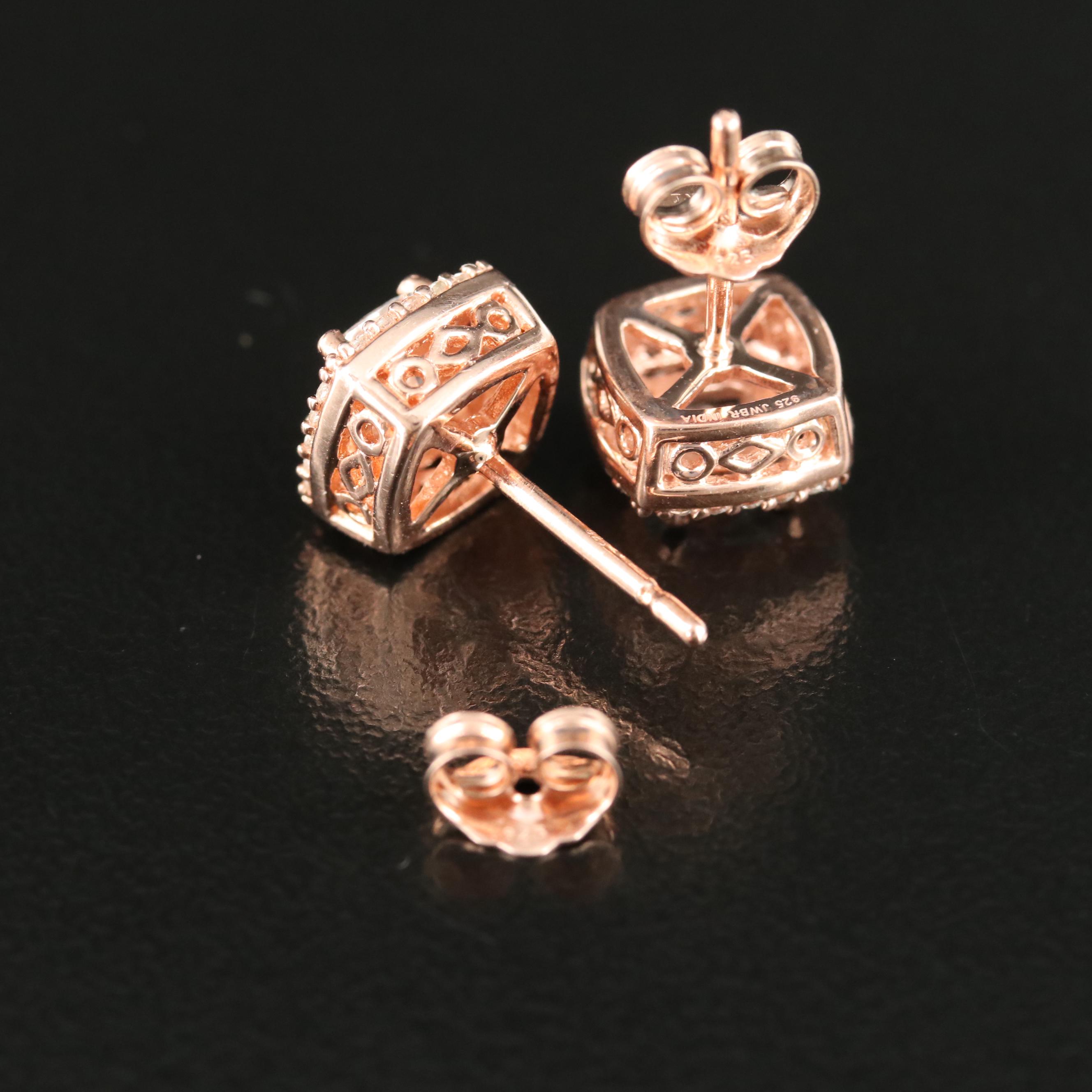 Sterling White Sapphire Stud Earrings