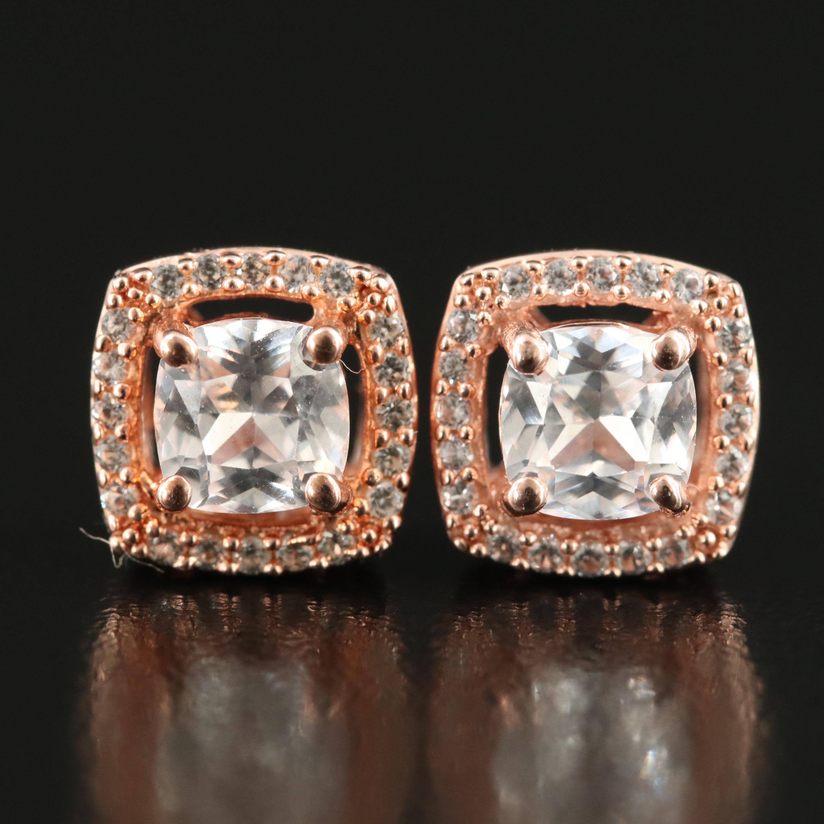 Sterling White Sapphire Stud Earrings