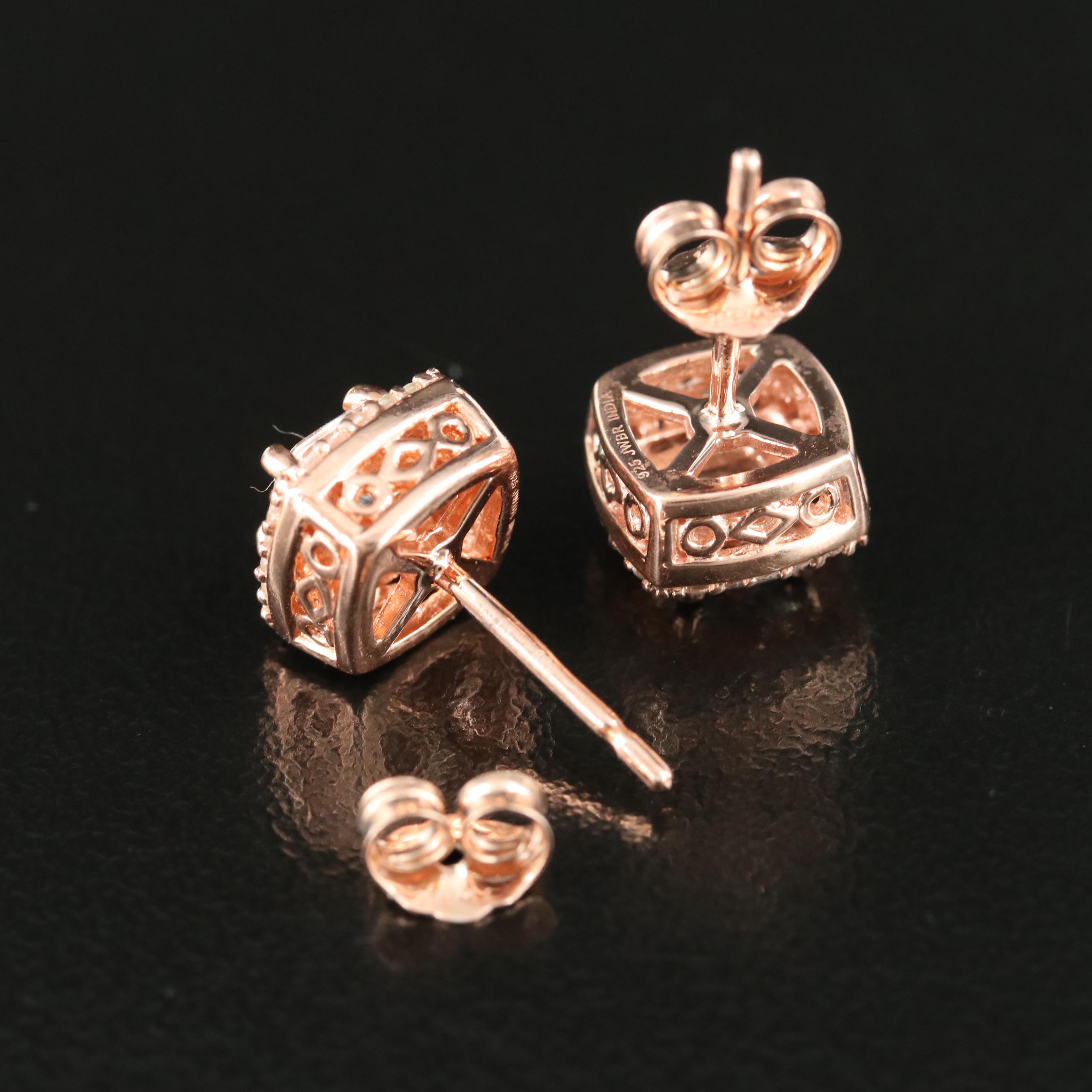 Sterling White Sapphire Stud Earrings