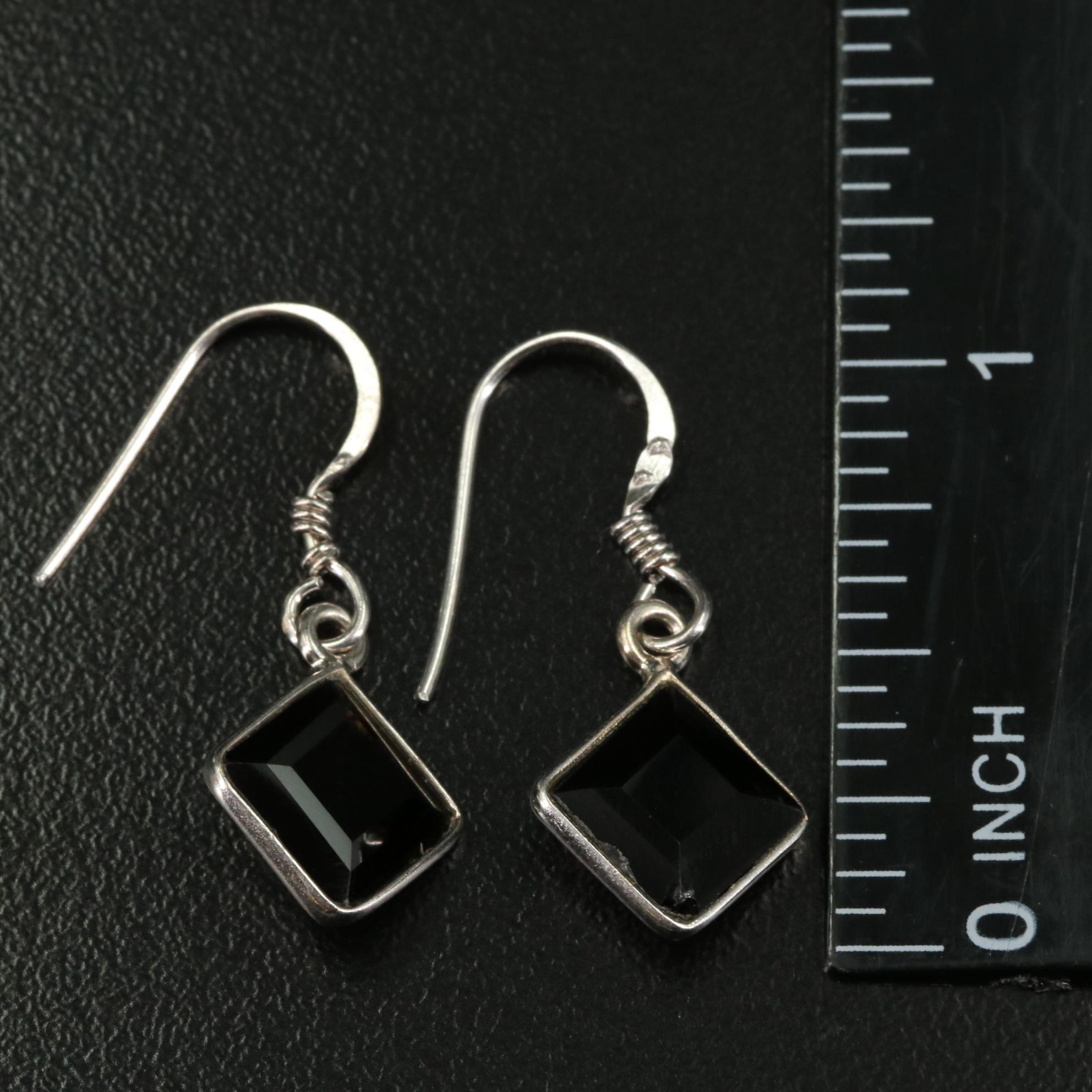 Sterling Diamond Smoky Quartz Drop Earrings