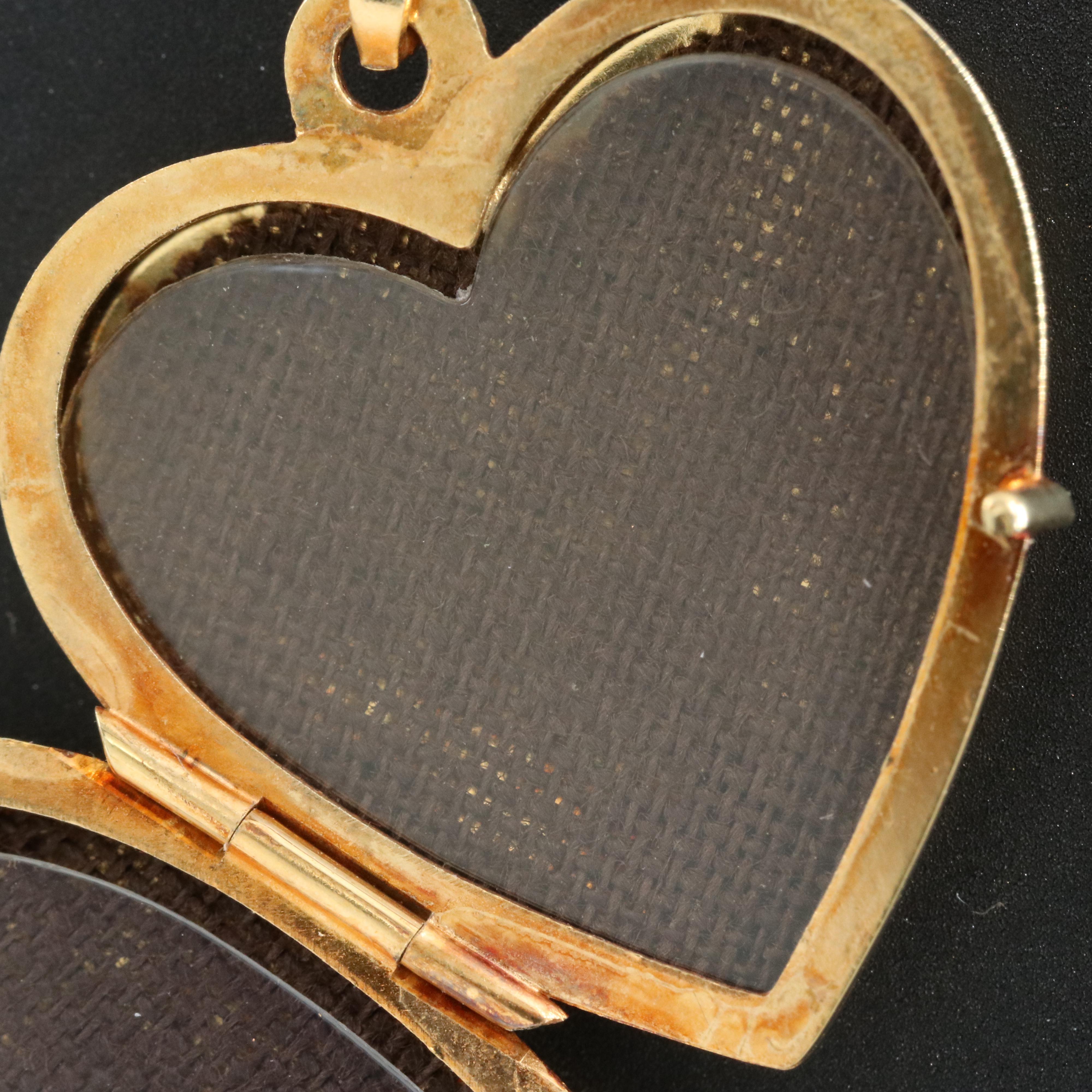 14K Patterned Heart Locket