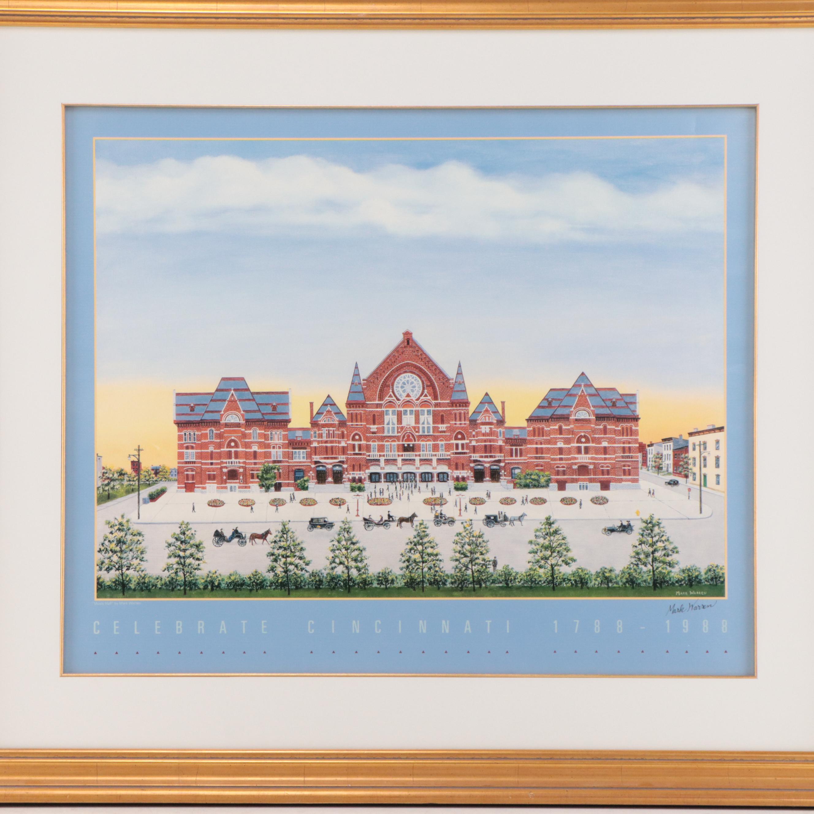 Mark Warren Offset Lithograph "Music Hall"