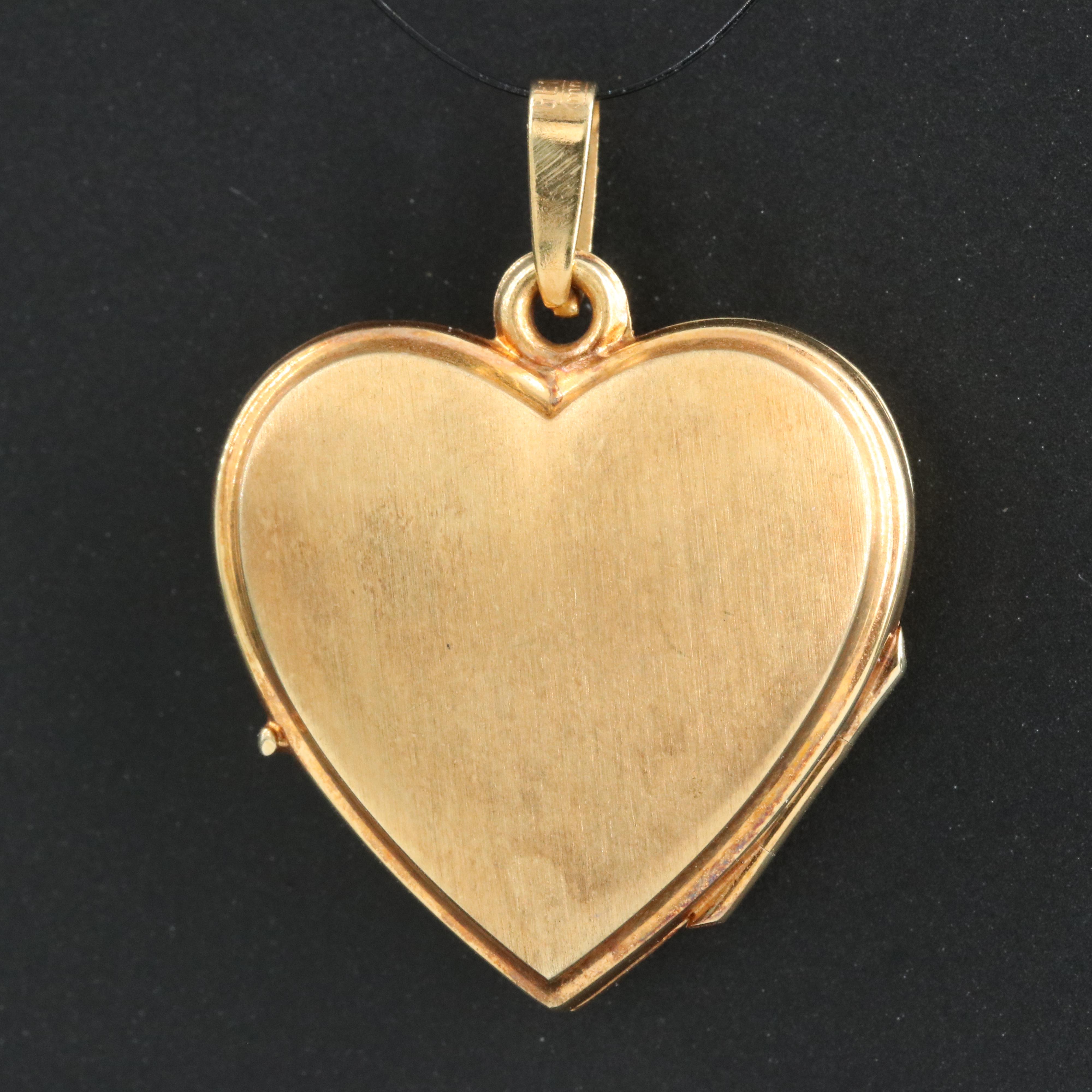 14K Patterned Heart Locket