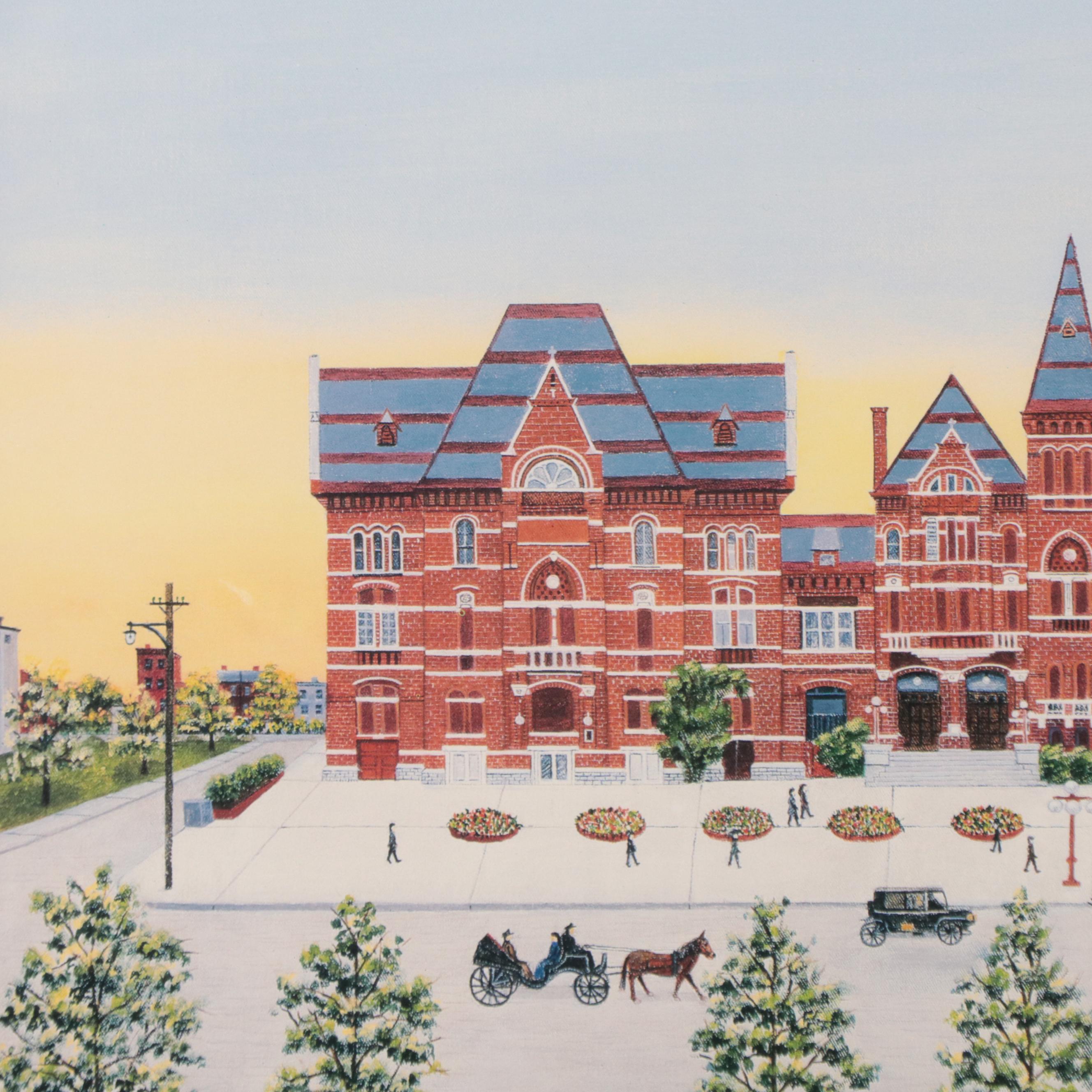 Mark Warren Offset Lithograph "Music Hall"