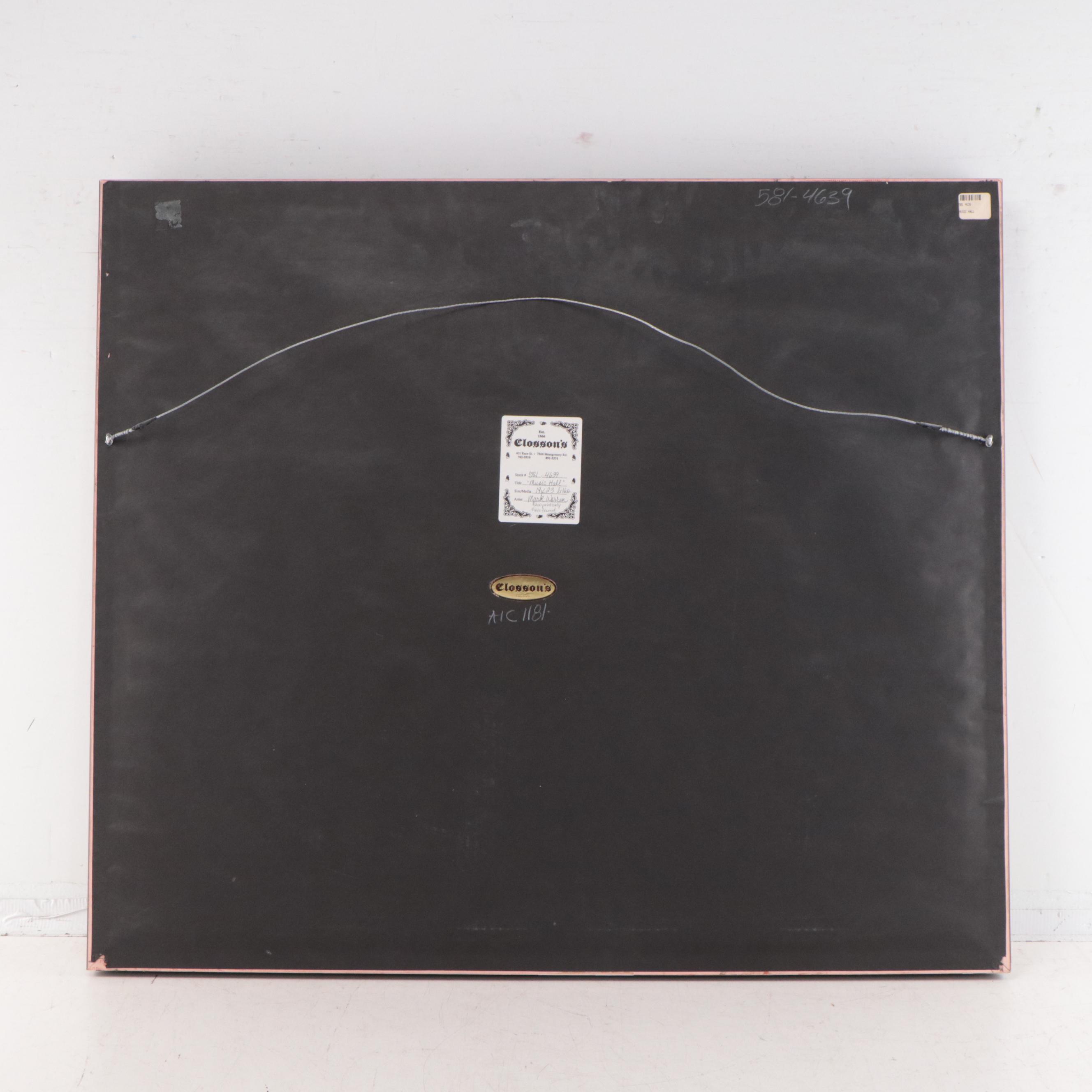 Mark Warren Offset Lithograph "Music Hall"