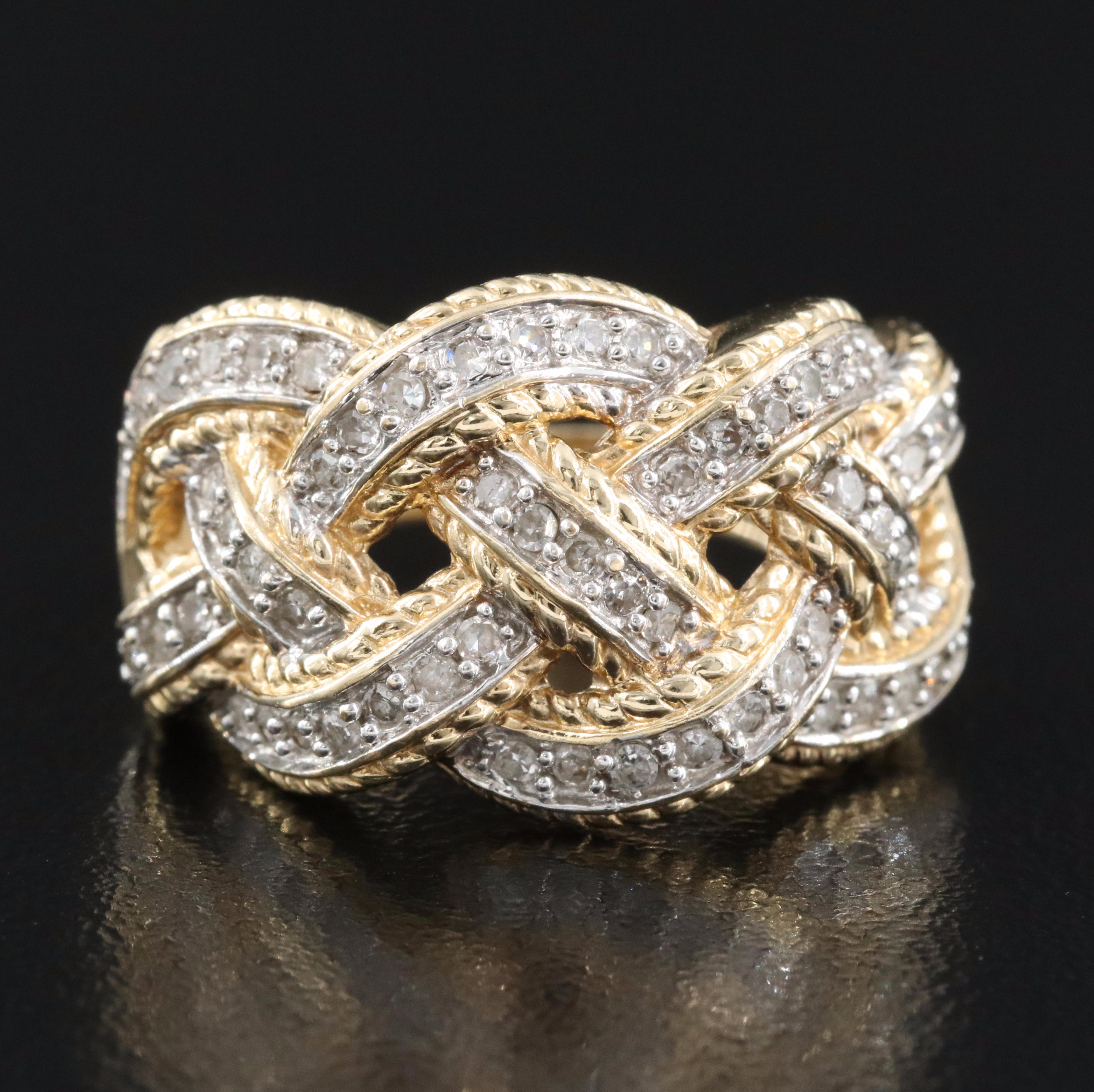 14K 0.45 CTW Diamond Braided Band
