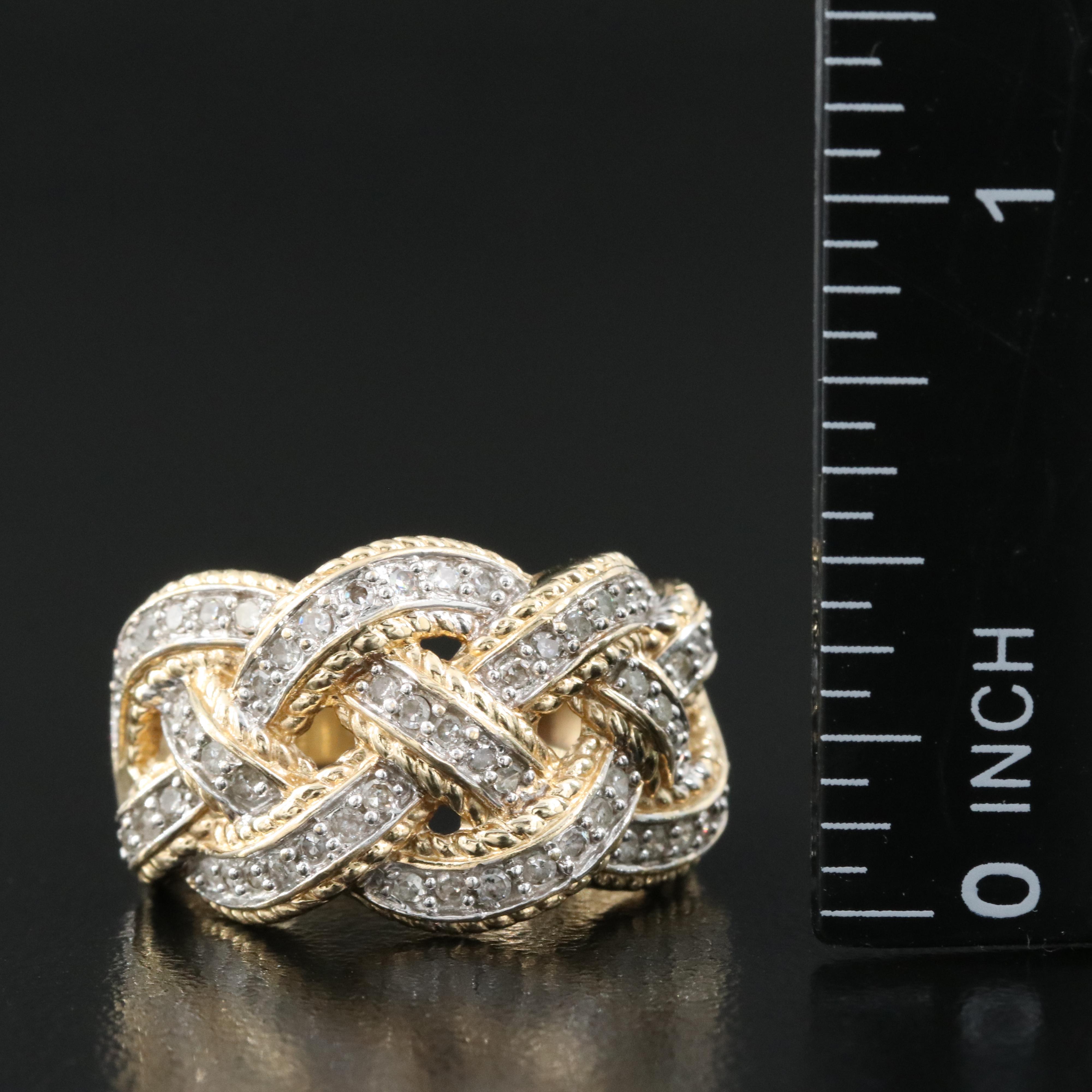 14K 0.45 CTW Diamond Braided Band