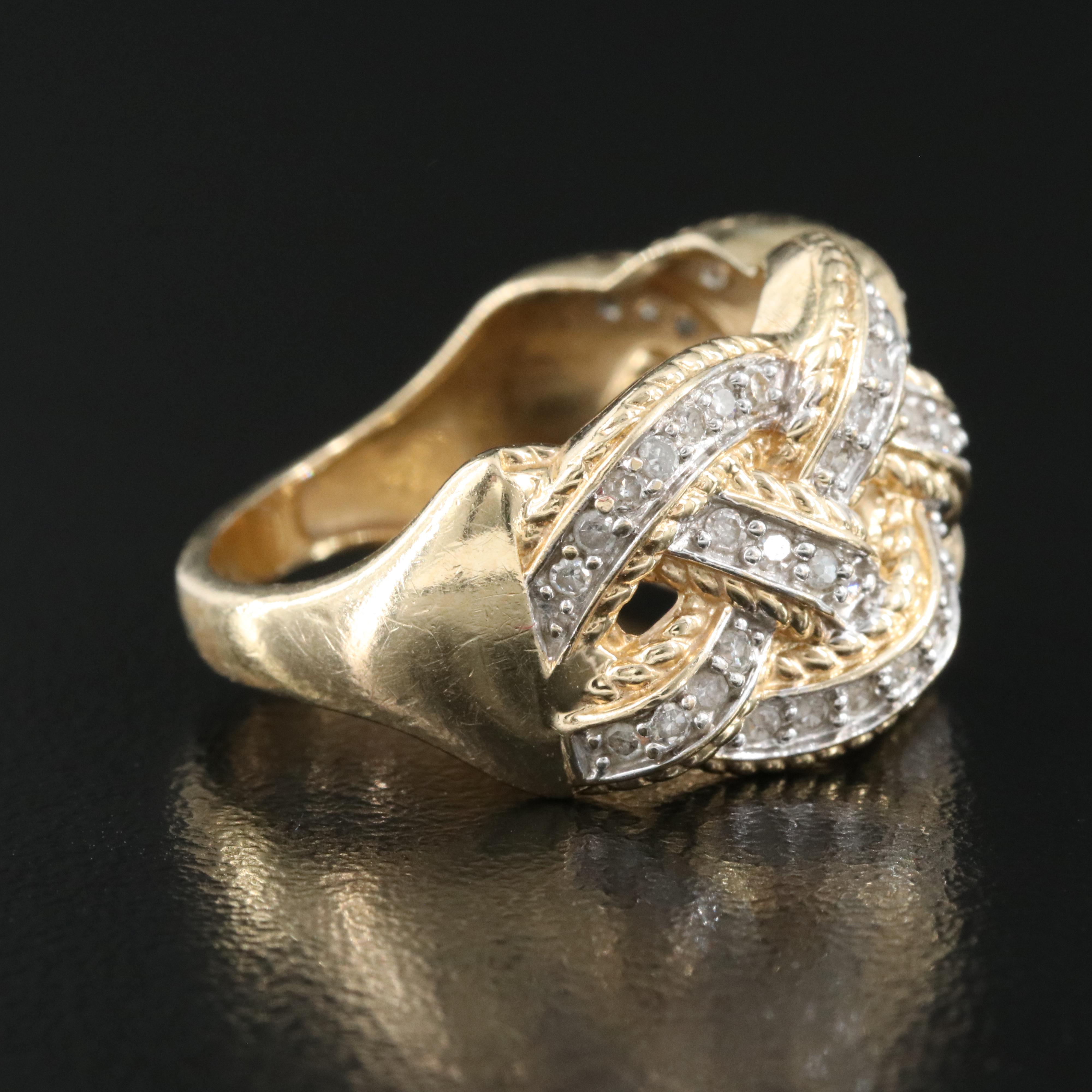 14K 0.45 CTW Diamond Braided Band