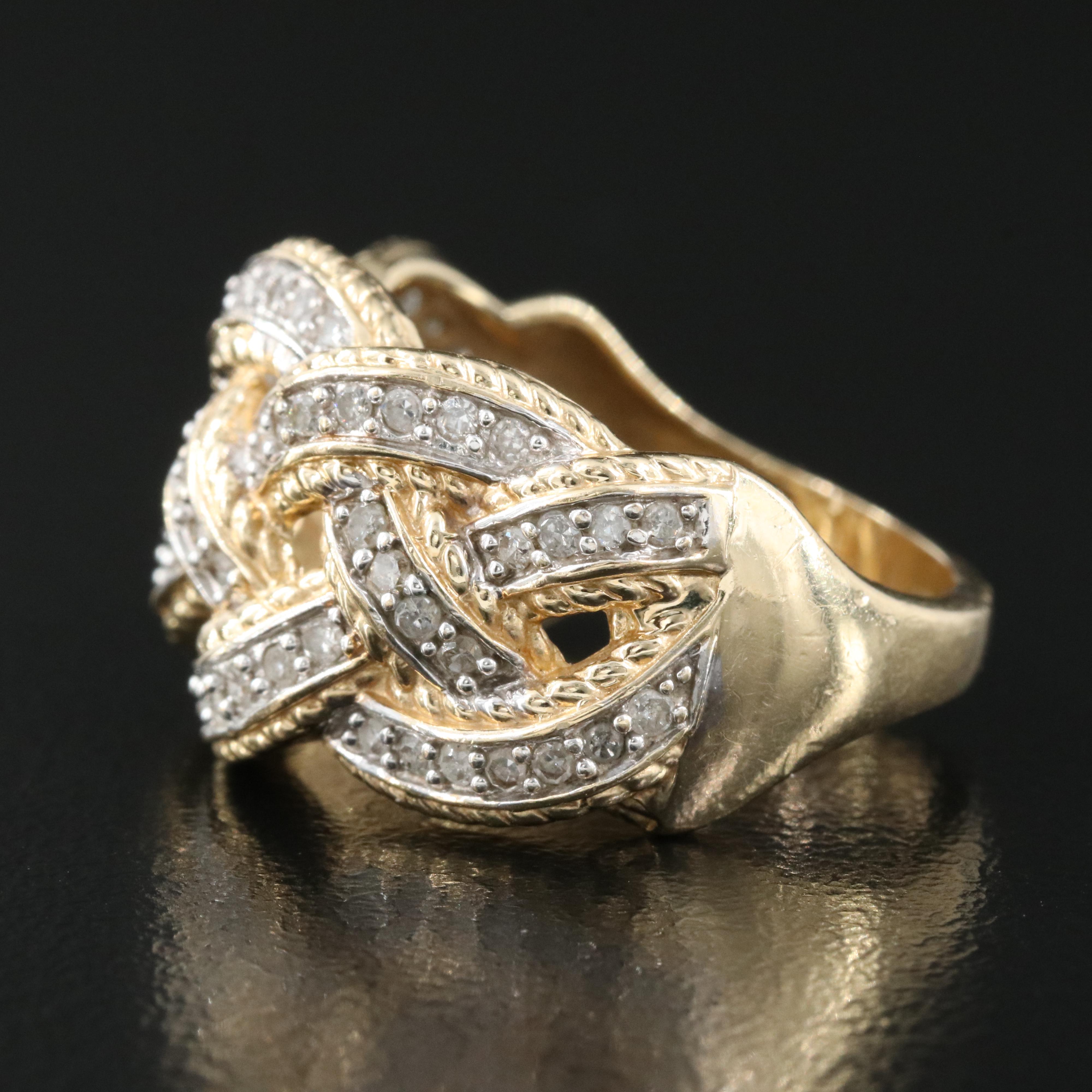 14K 0.45 CTW Diamond Braided Band