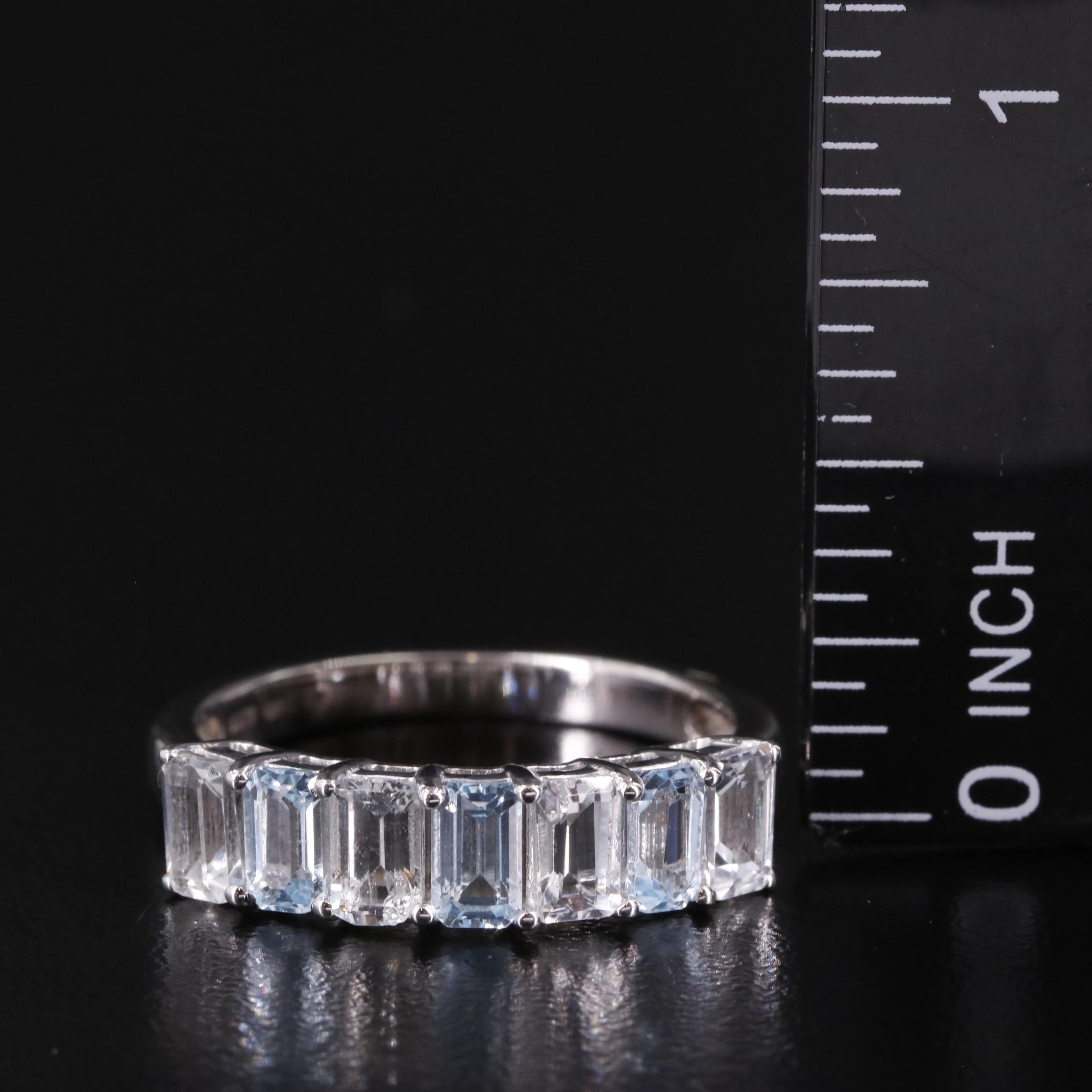 Sterling Blue Topaz and White Topaz Multi Stone Ring