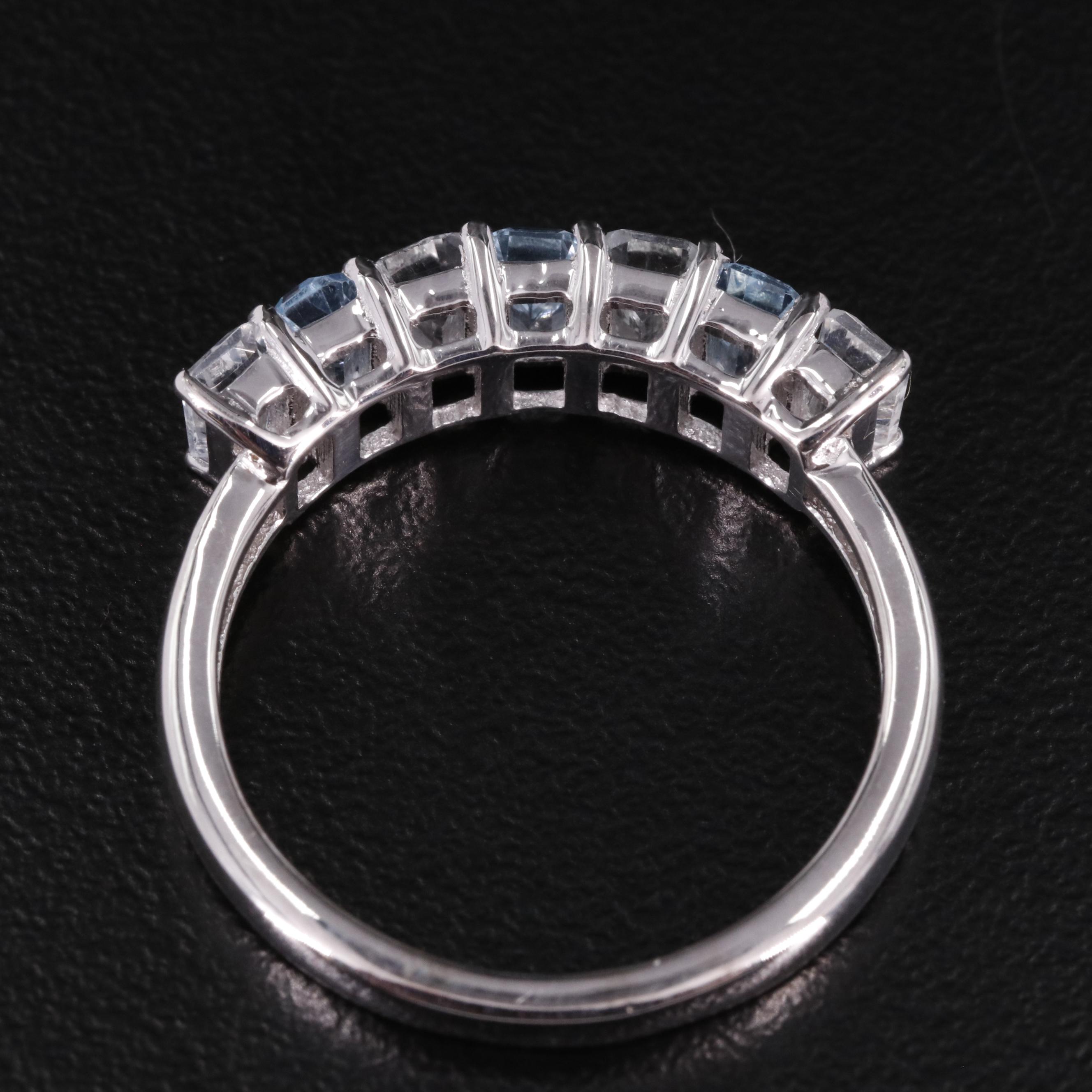 Sterling Blue Topaz and White Topaz Multi Stone Ring