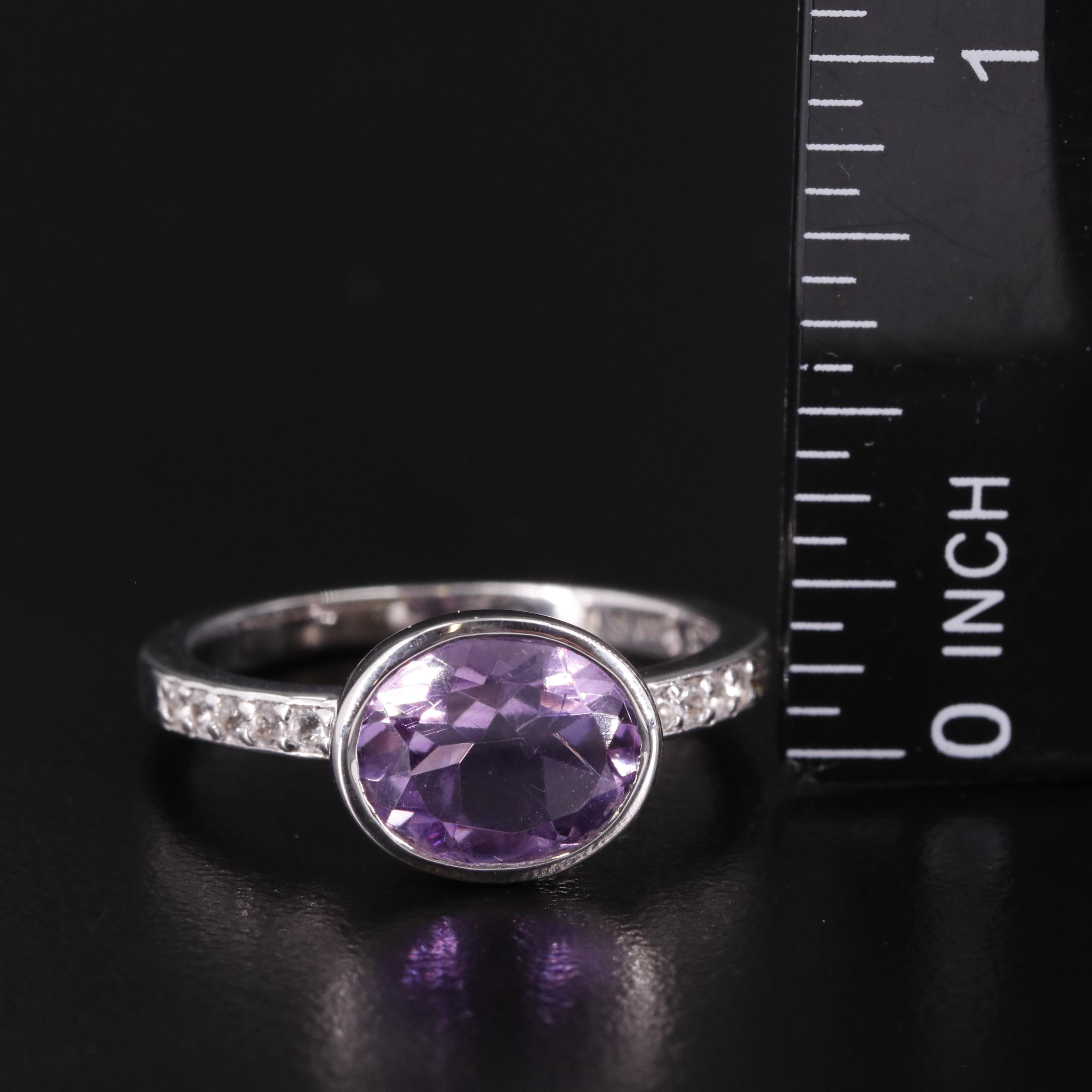 Sterling Amethyst and White Topaz Ring