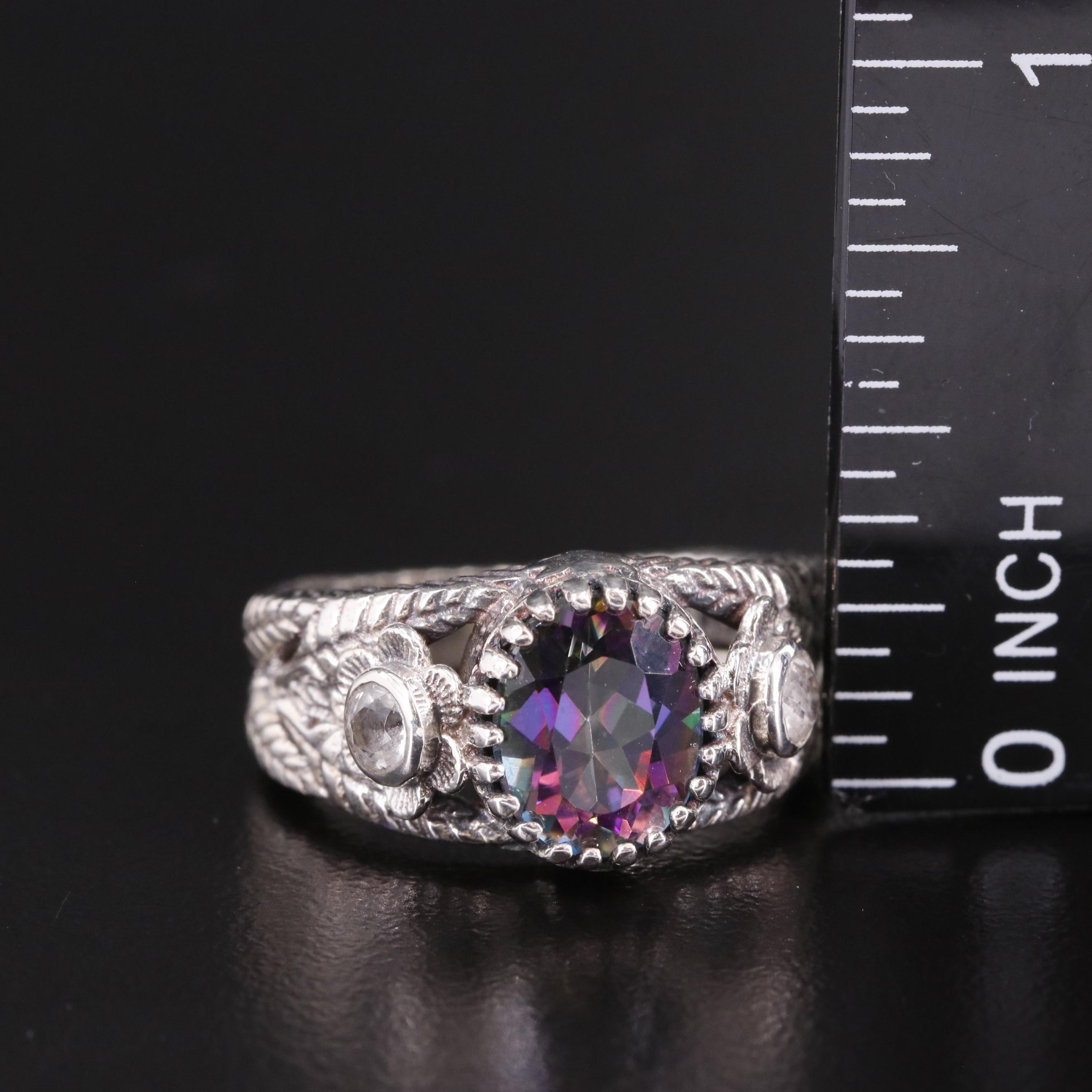 Sterling Mystic Topaz and White Topaz Ring