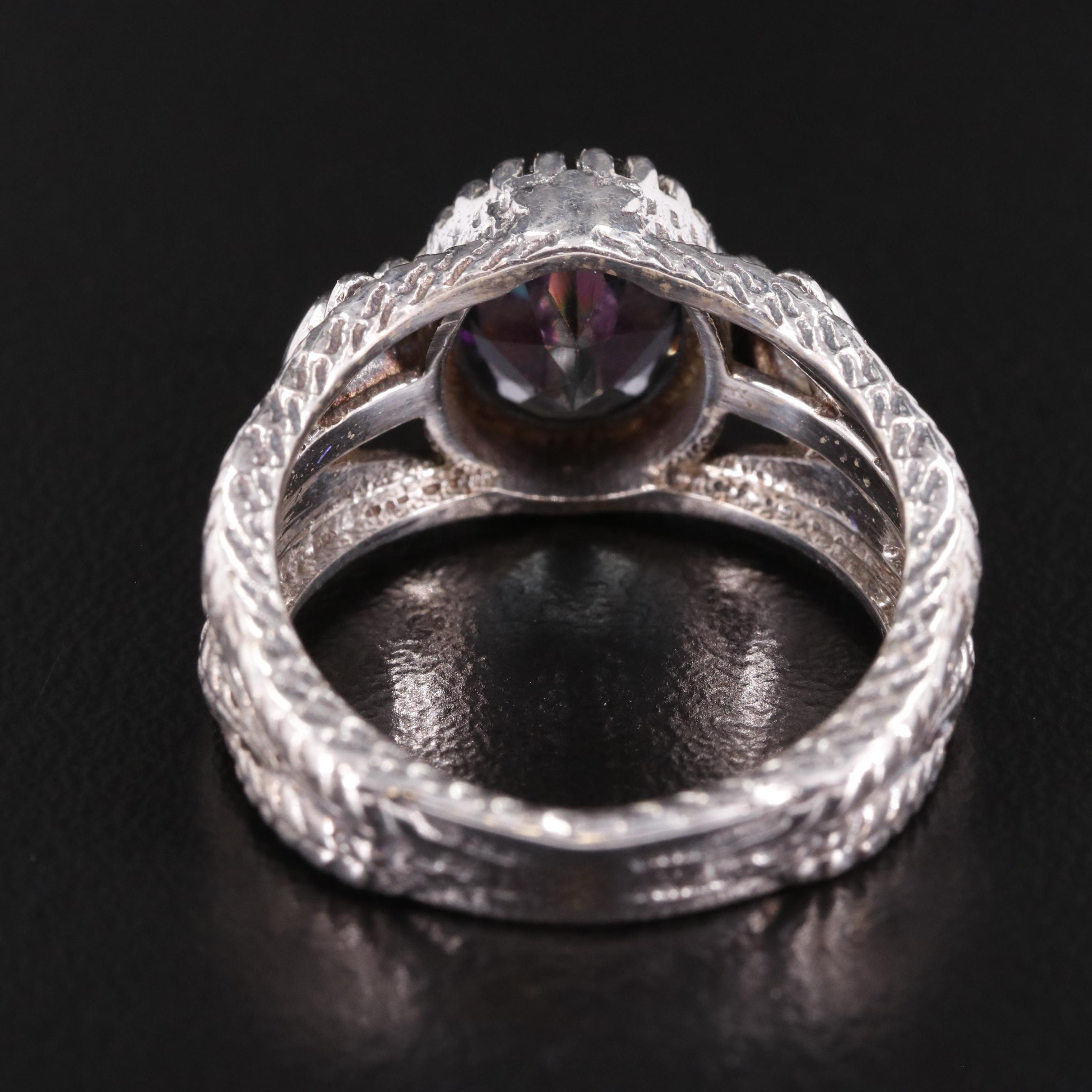 Sterling Mystic Topaz and White Topaz Ring