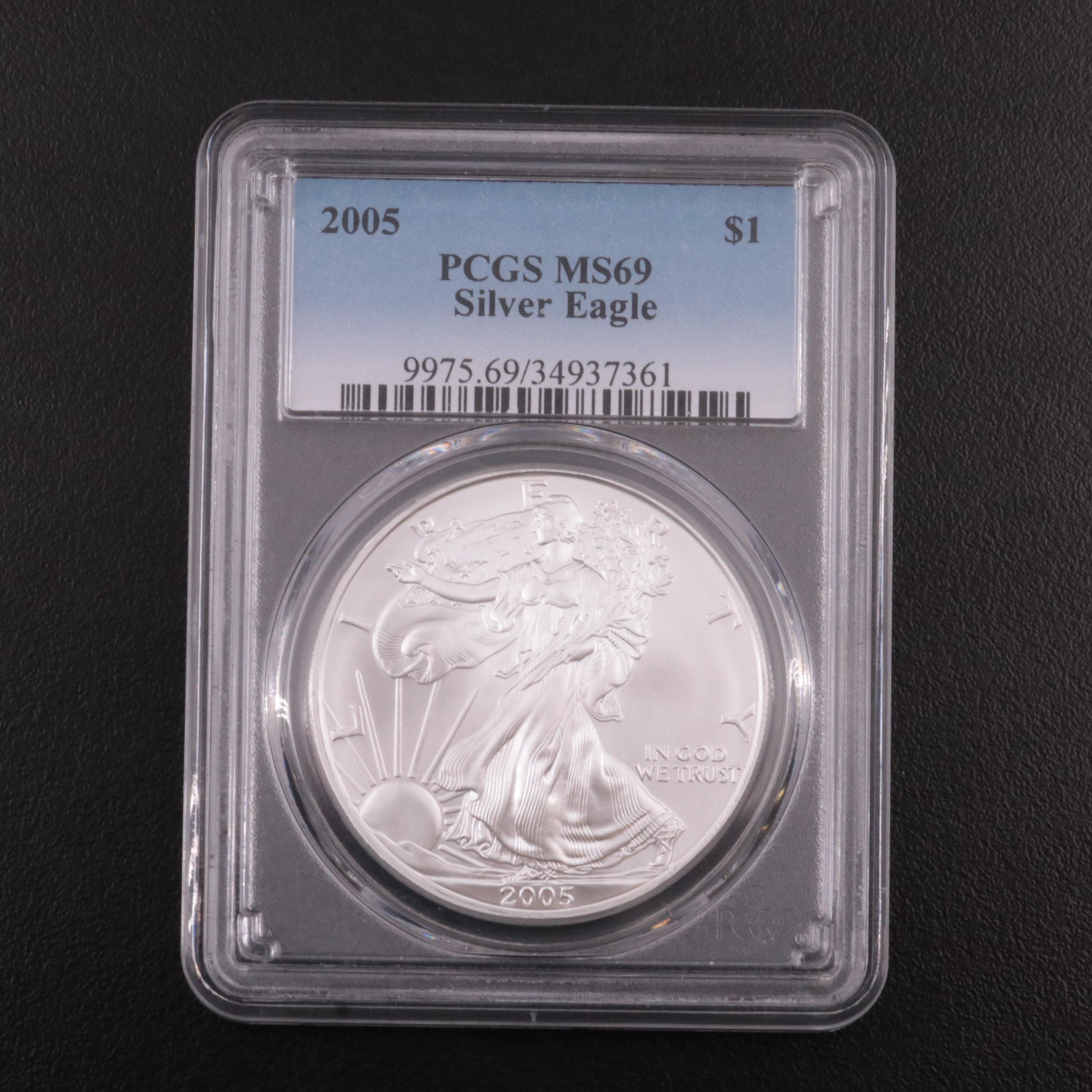PCGS Graded MS69 2005 American Silver Eagle