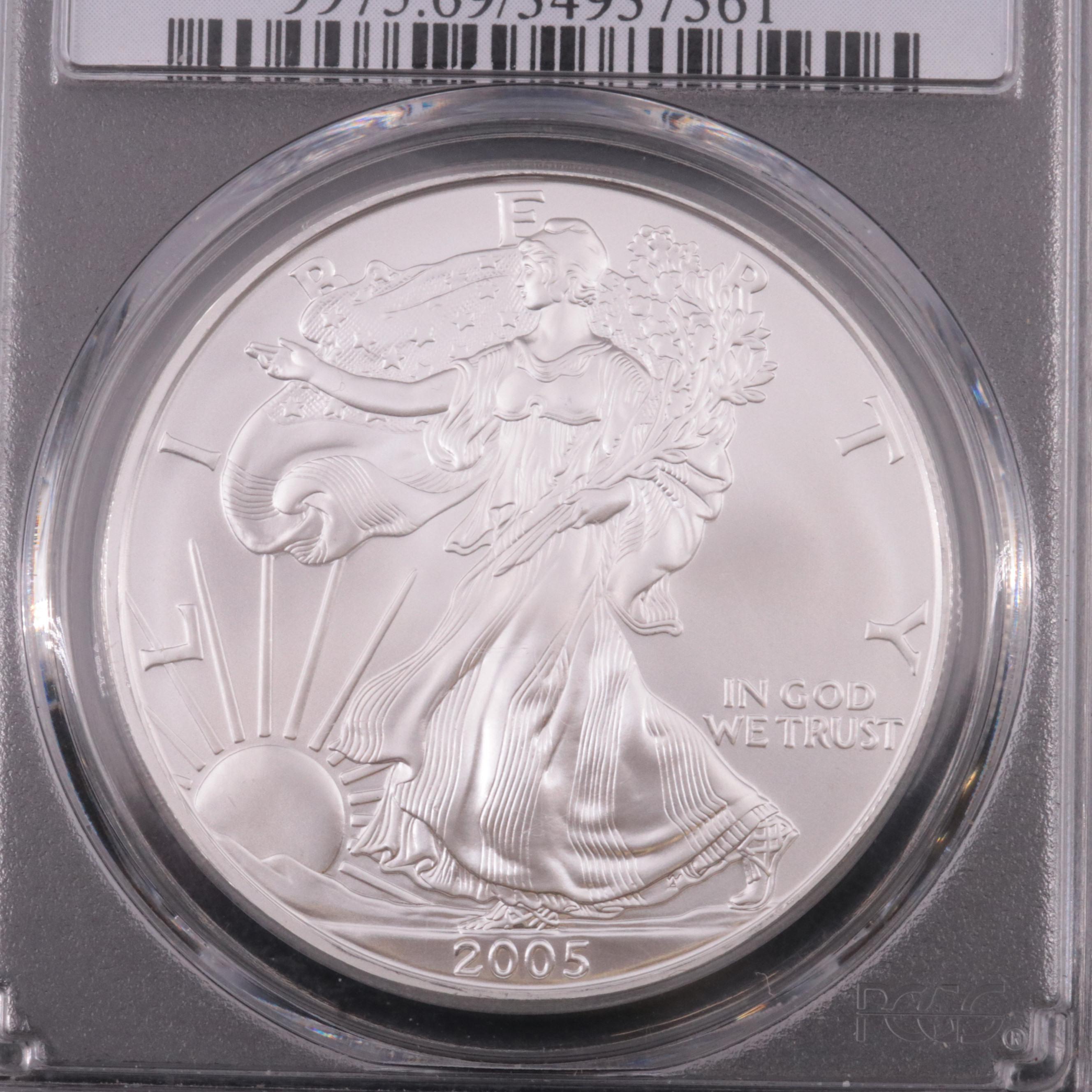PCGS Graded MS69 2005 American Silver Eagle