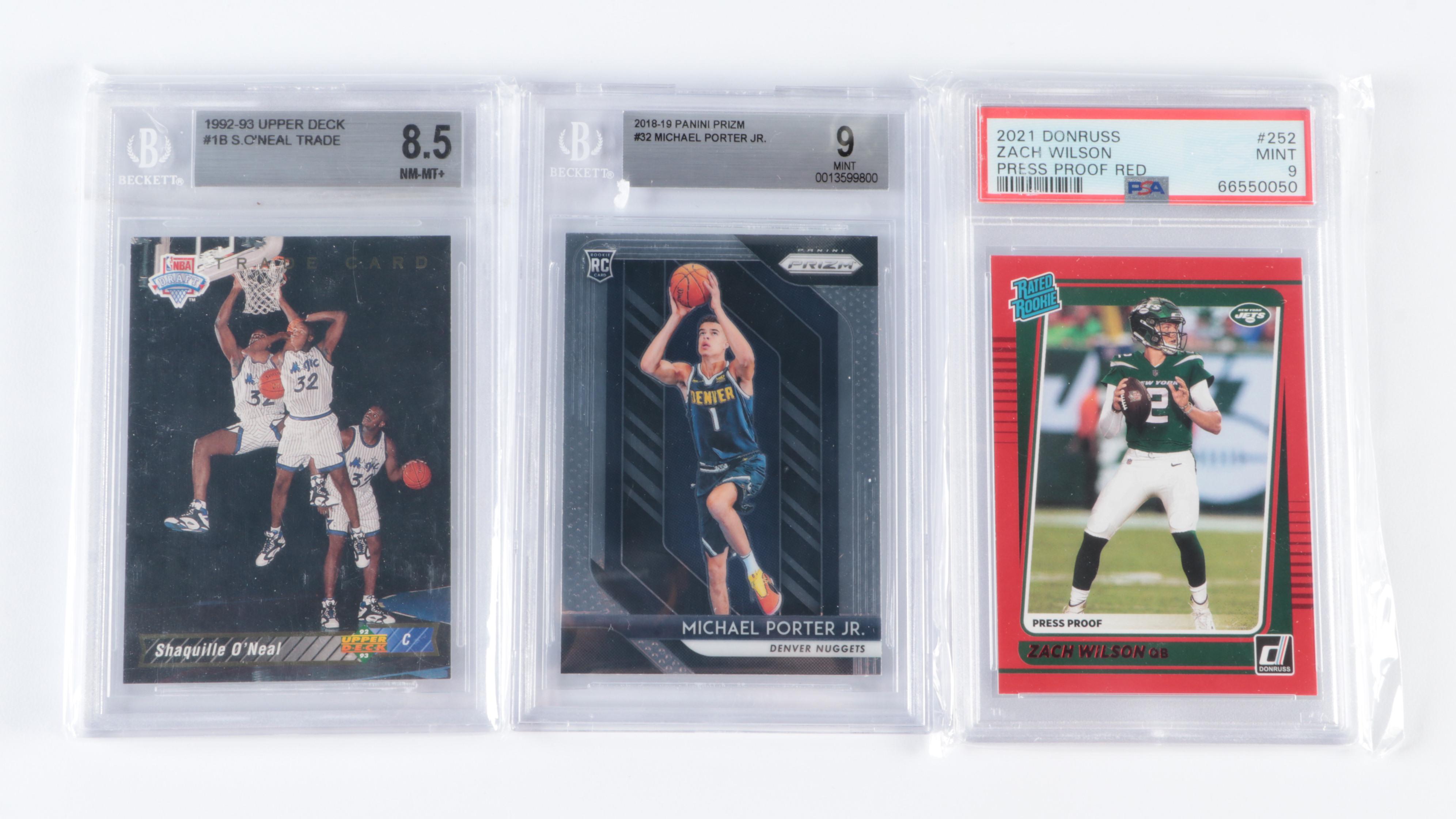 Shaquille O'Neal and Michael Porter Graded Rookie Cards with More Trading Cards