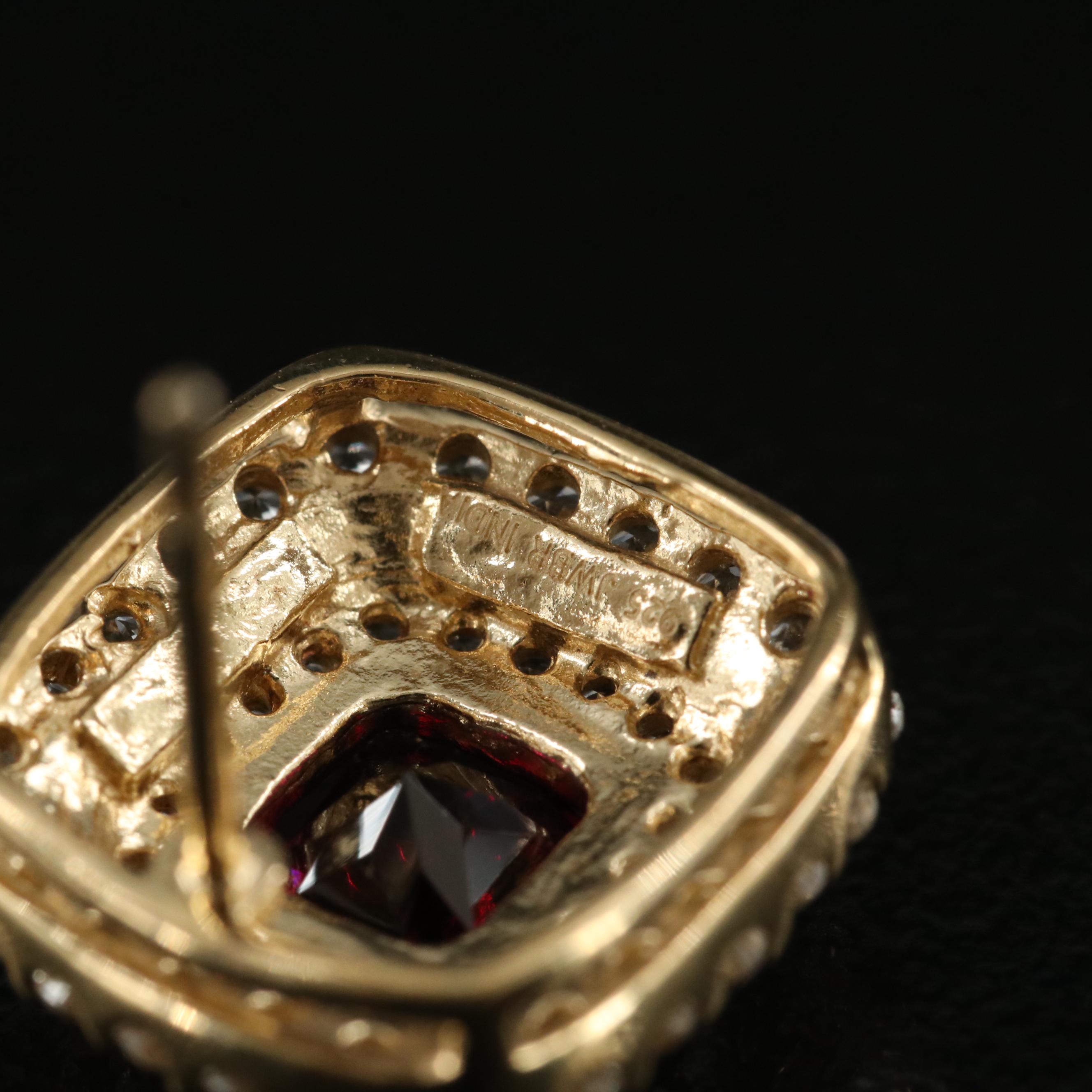 Sterling Garnet and Sapphire Earrings