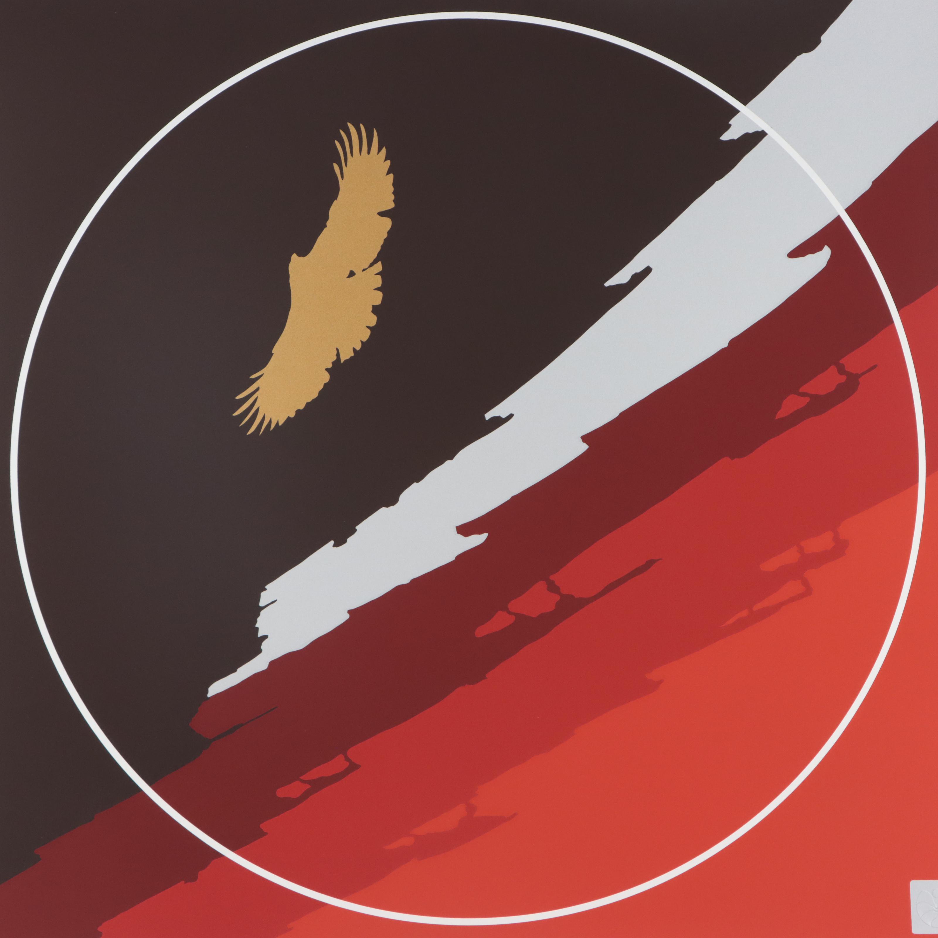 Thomas W. Benton Abstract Serigraph "Golden Eagle," 1981